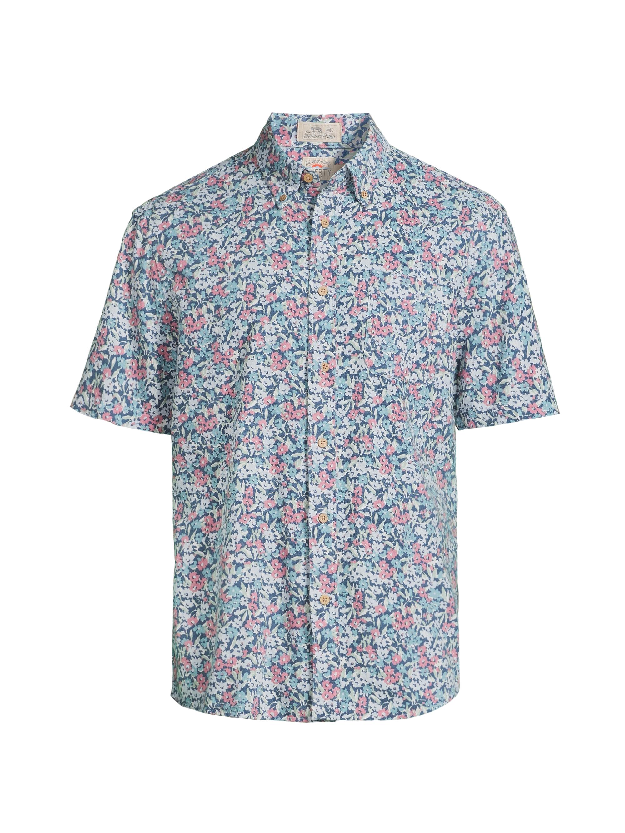 Faherty Brand Men's Breeze Floral Button-Down Shirt - Seafoam Beach Blossom