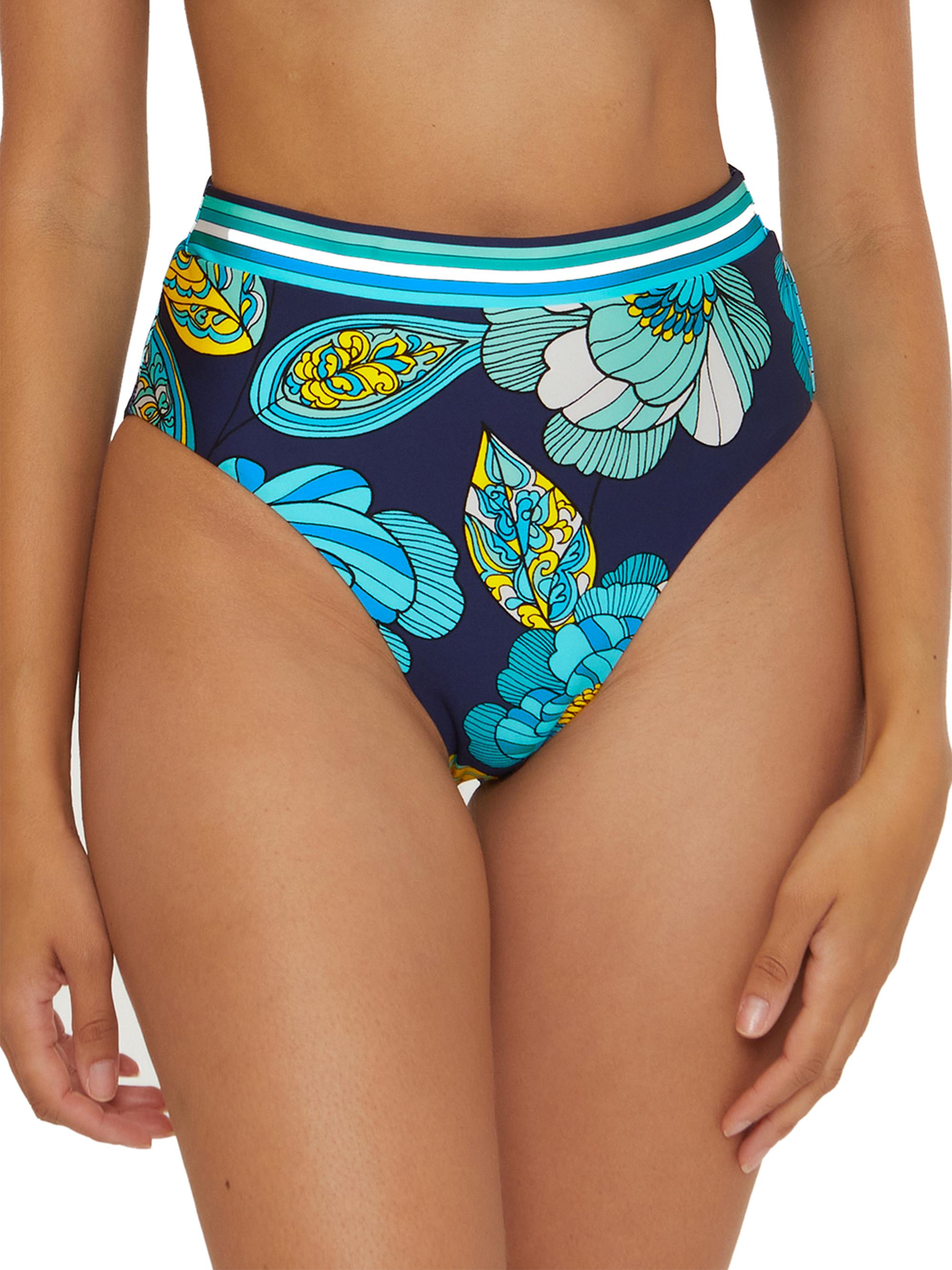 Trina Turk Women's Pirouette Floral High-Waisted Bikini Bottom