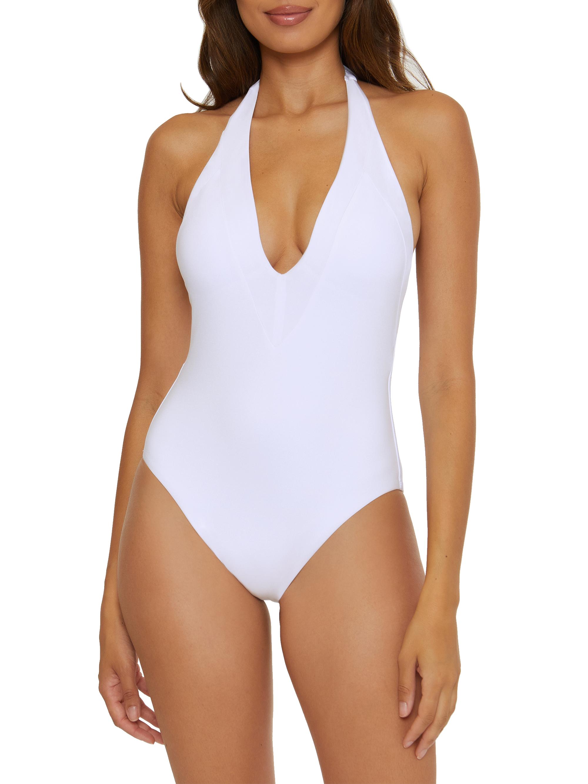 Trina Turk Women's Monaco Plunging V-Neck One-Piece Swimsuit - White