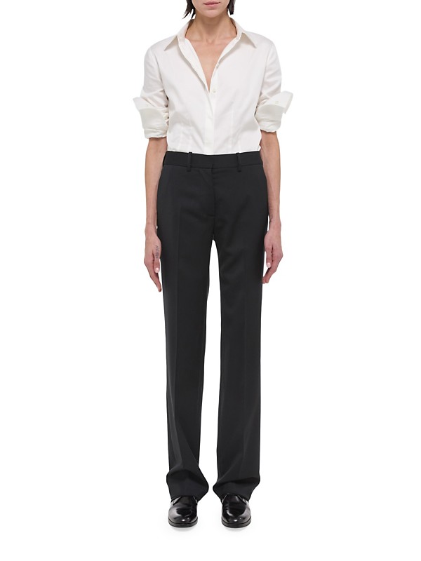 Shop Helmut Lang Wool Straight-Leg Pants | Saks Fifth Avenue Shop Helmut Lang Wool Straight-Leg Pants | Saks Fifth Avenue