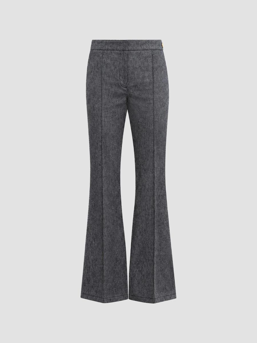 Callas Milano Women's Lola Denim Stretch Crepe Cropped Flare Trousers In Gray