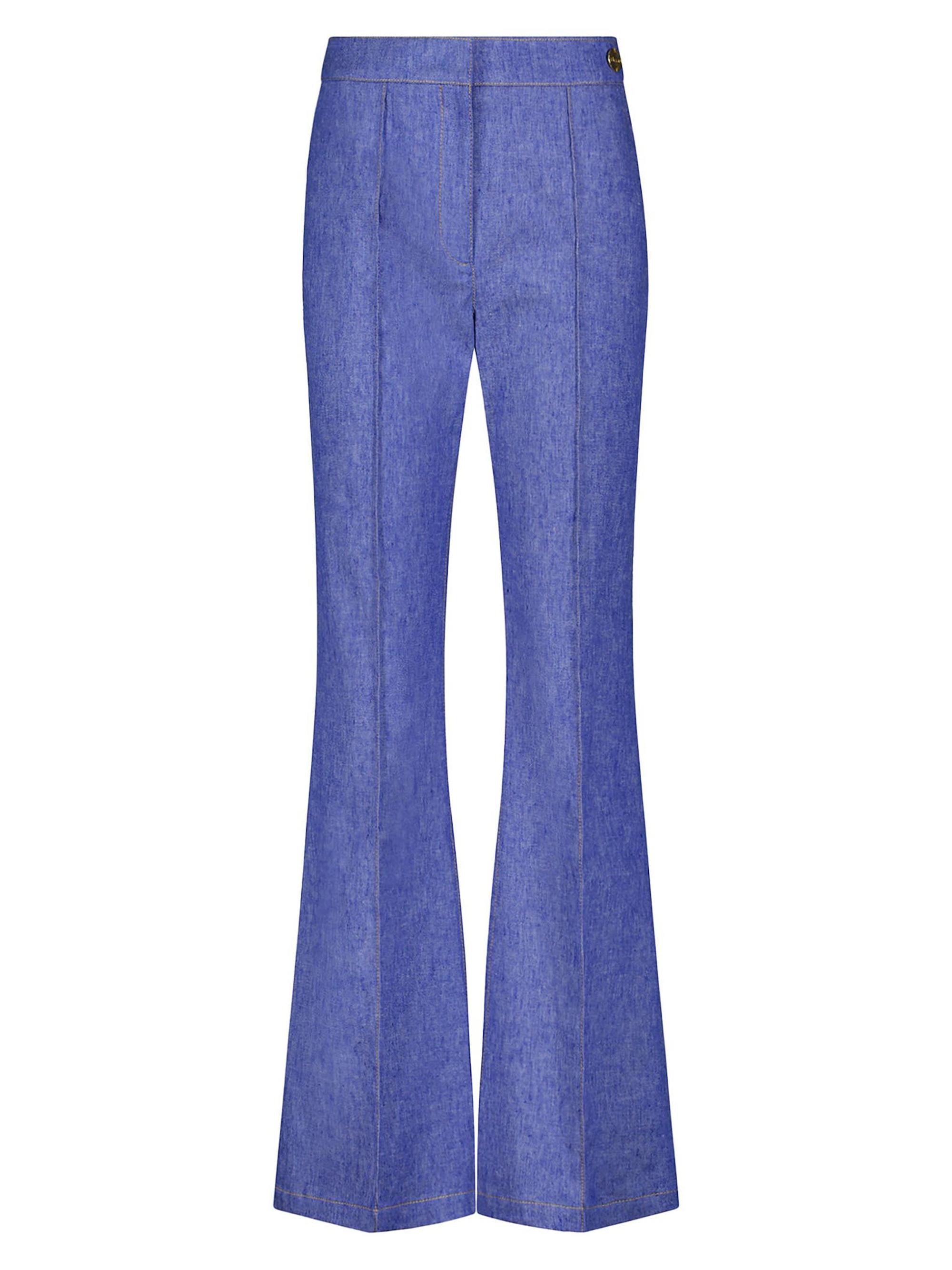 Callas Milano Women's Lola Denim Stretch Crepe Cropped Flare Trousers - Vintage Indigo