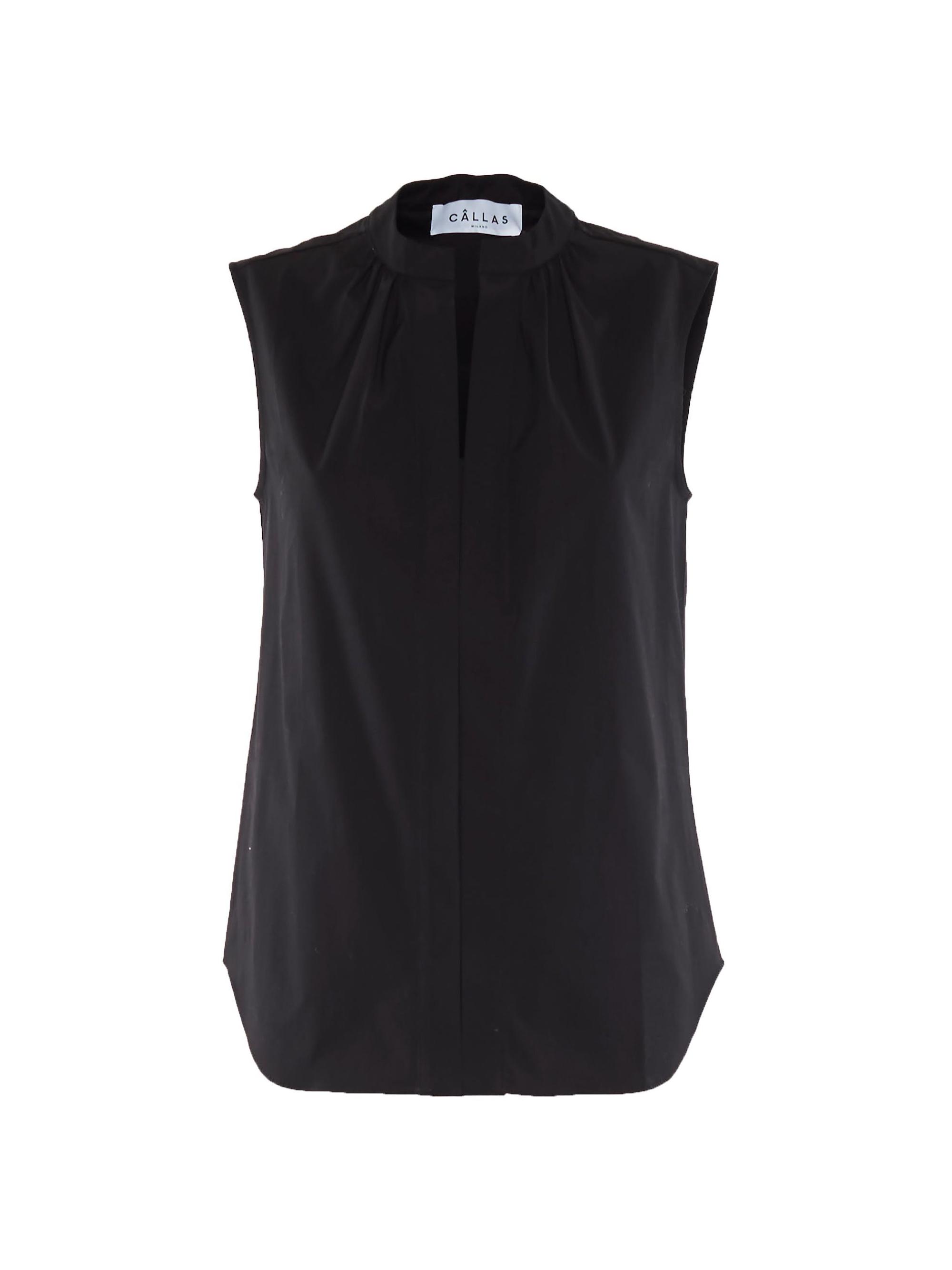 Callas Milano Women's Olympia Sleeveless Poplin Top - Black