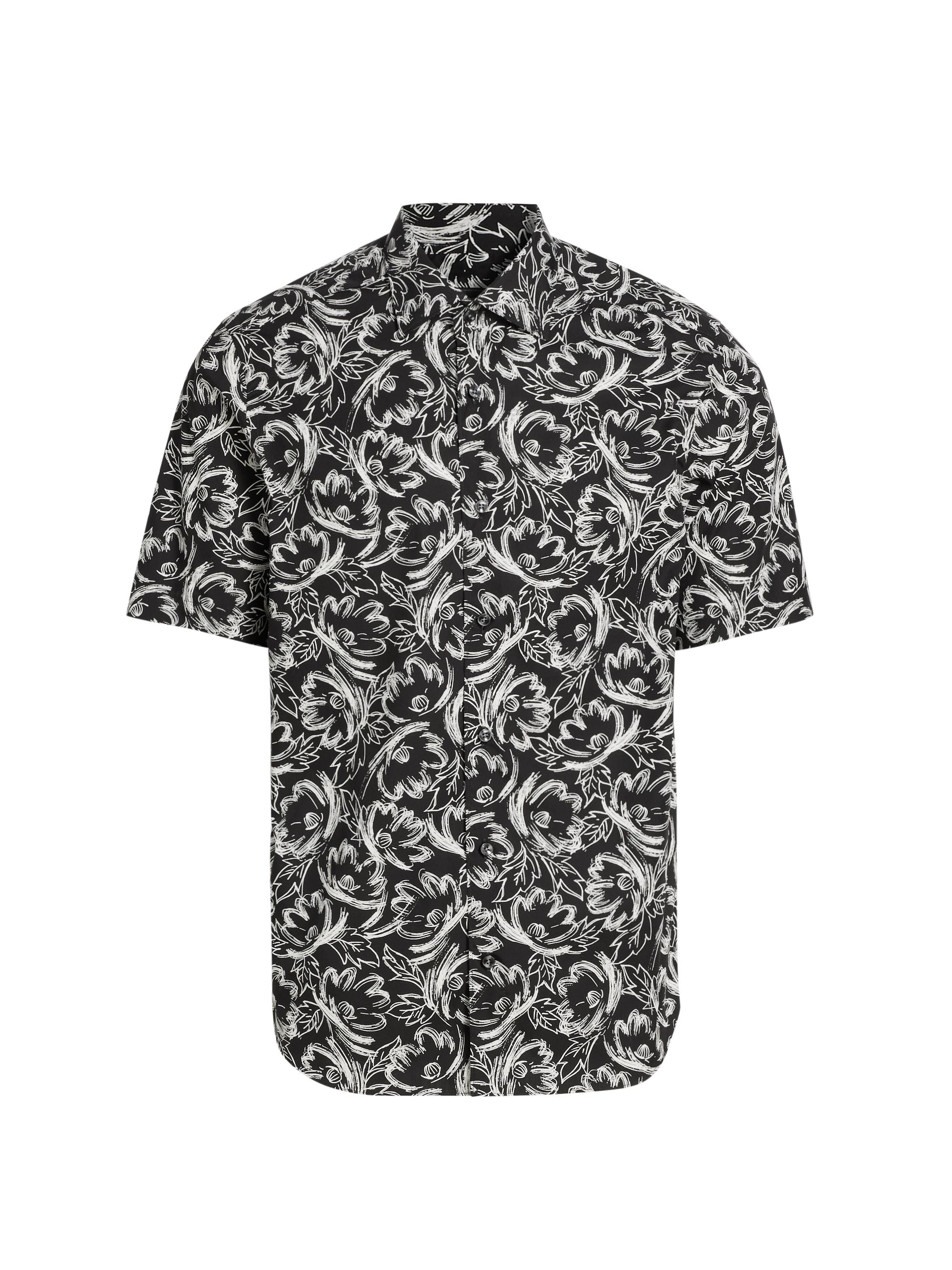 Saks Fifth Avenue Men's COLLECTION Scribble Floral Shirt - Black