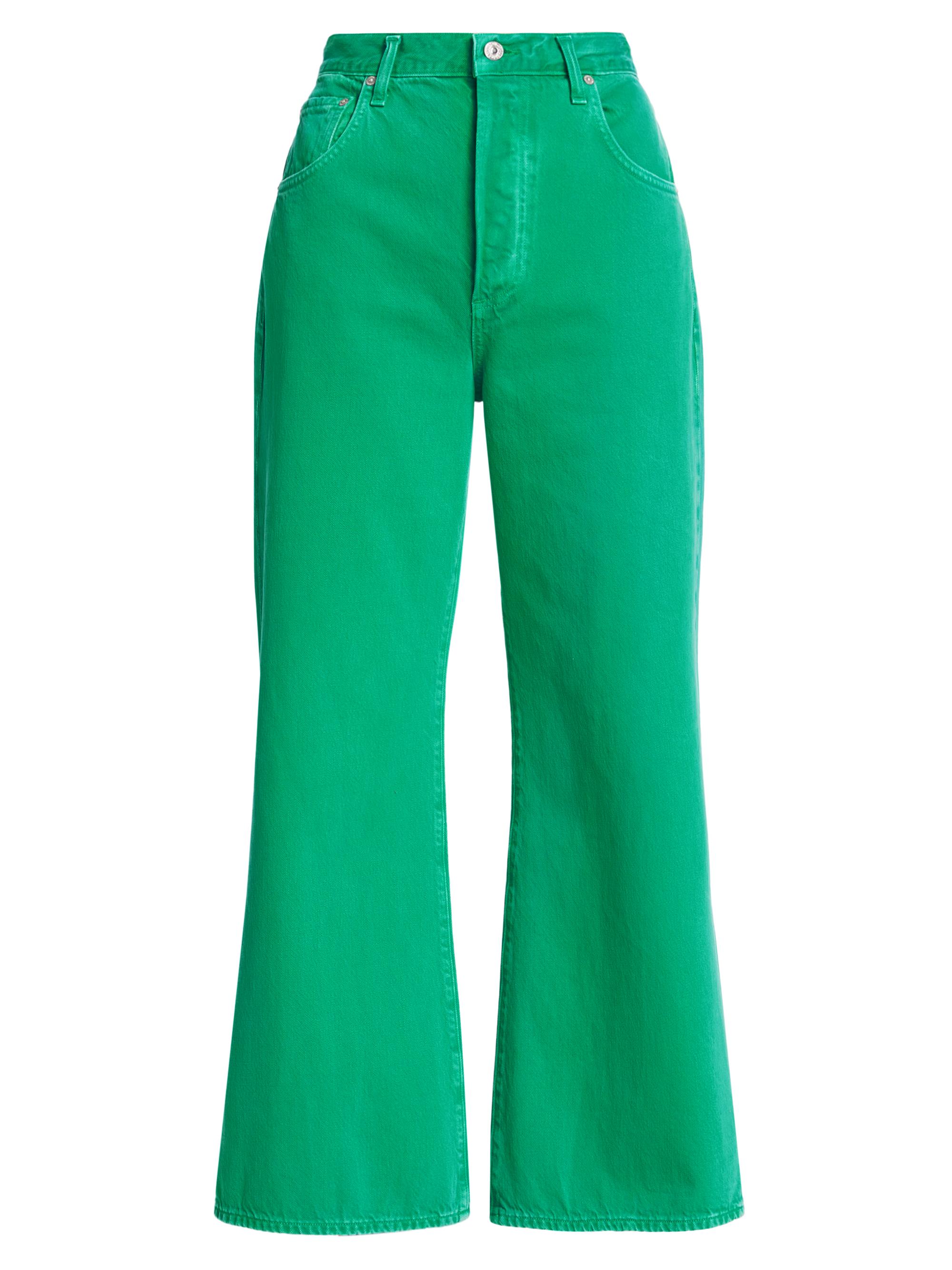 Citizens of Humanity Women's Beverly Cotton Wide-Leg Crop Jeans - Doheny Green