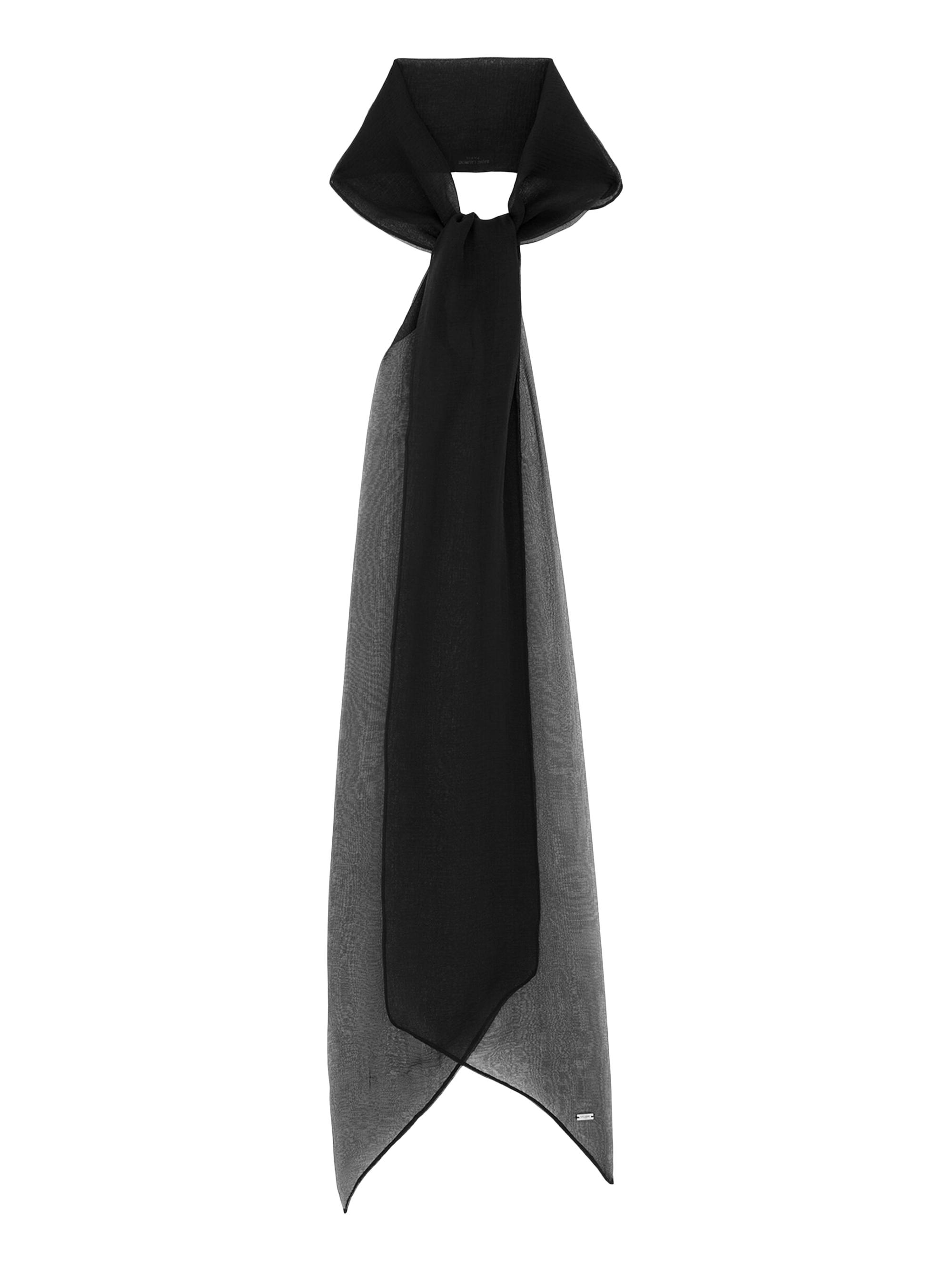 Saint Laurent Men's Lavallière In Silk Muslin - Black