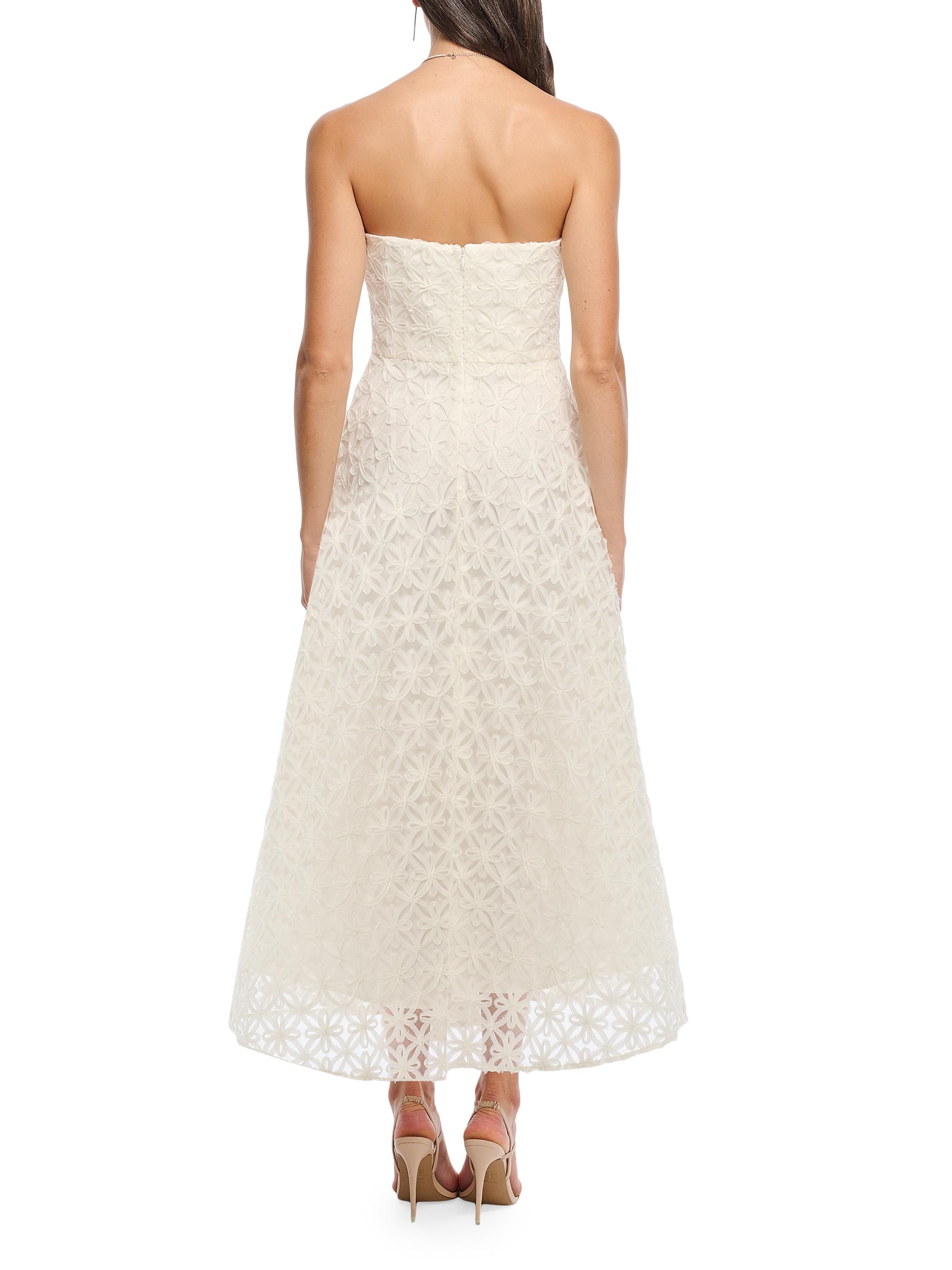 shoshanna miller strapless embroidered lace a line midi dress Shoshanna Miller Floral Mesh Maxi Dress