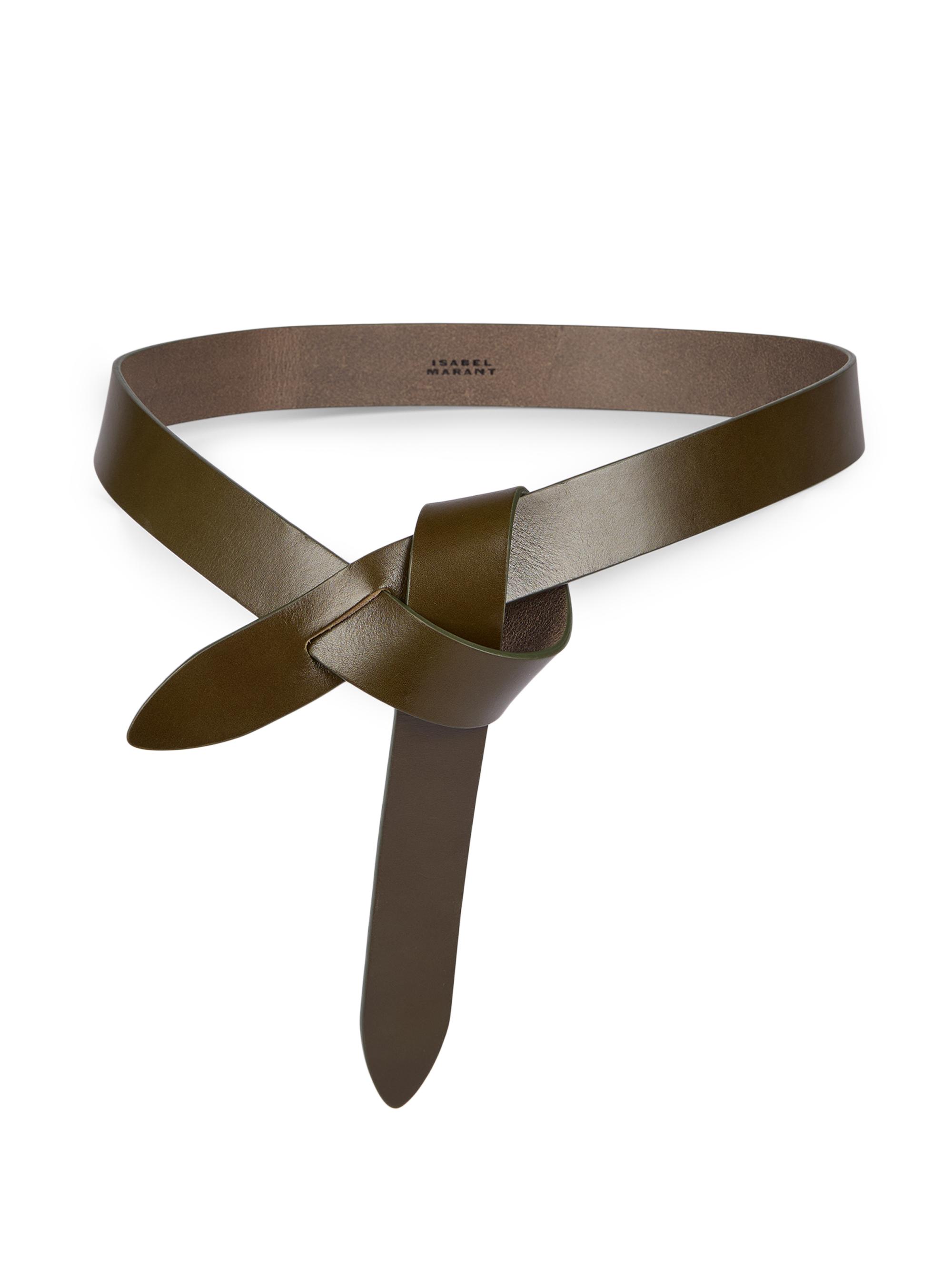 Isabel Marant Women's Lecce Knotted Leather Belt - Dark Khaki