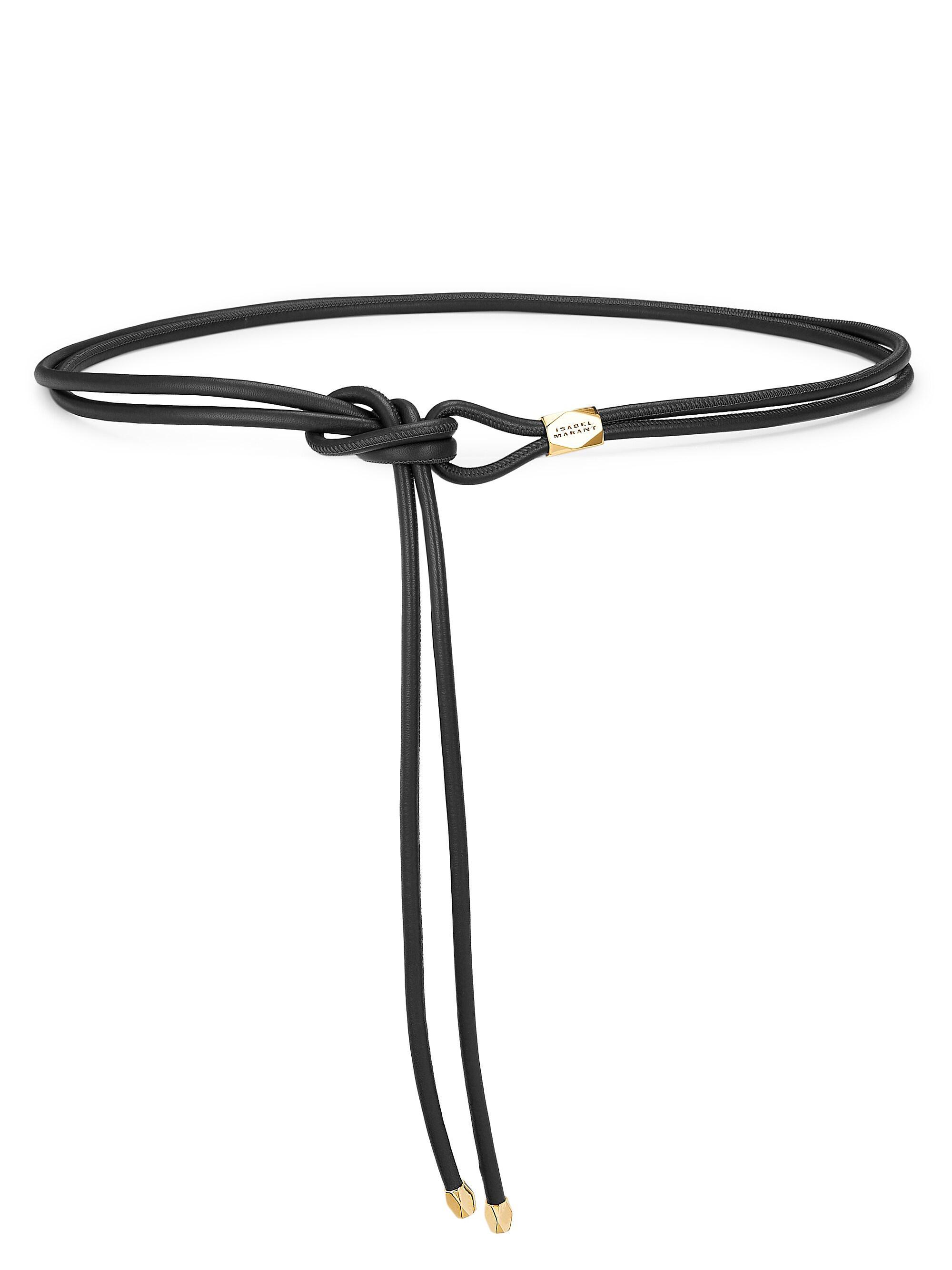 Isabel Marant Women's Silvia Leather Wrap Belt - Black Gold - Women's Accessories