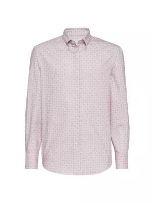 Brunello Cucinelli cotton button-down collar shirt - Pink