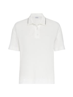 Brunello Cucinelli Kids logo-print cotton polo shirt - White