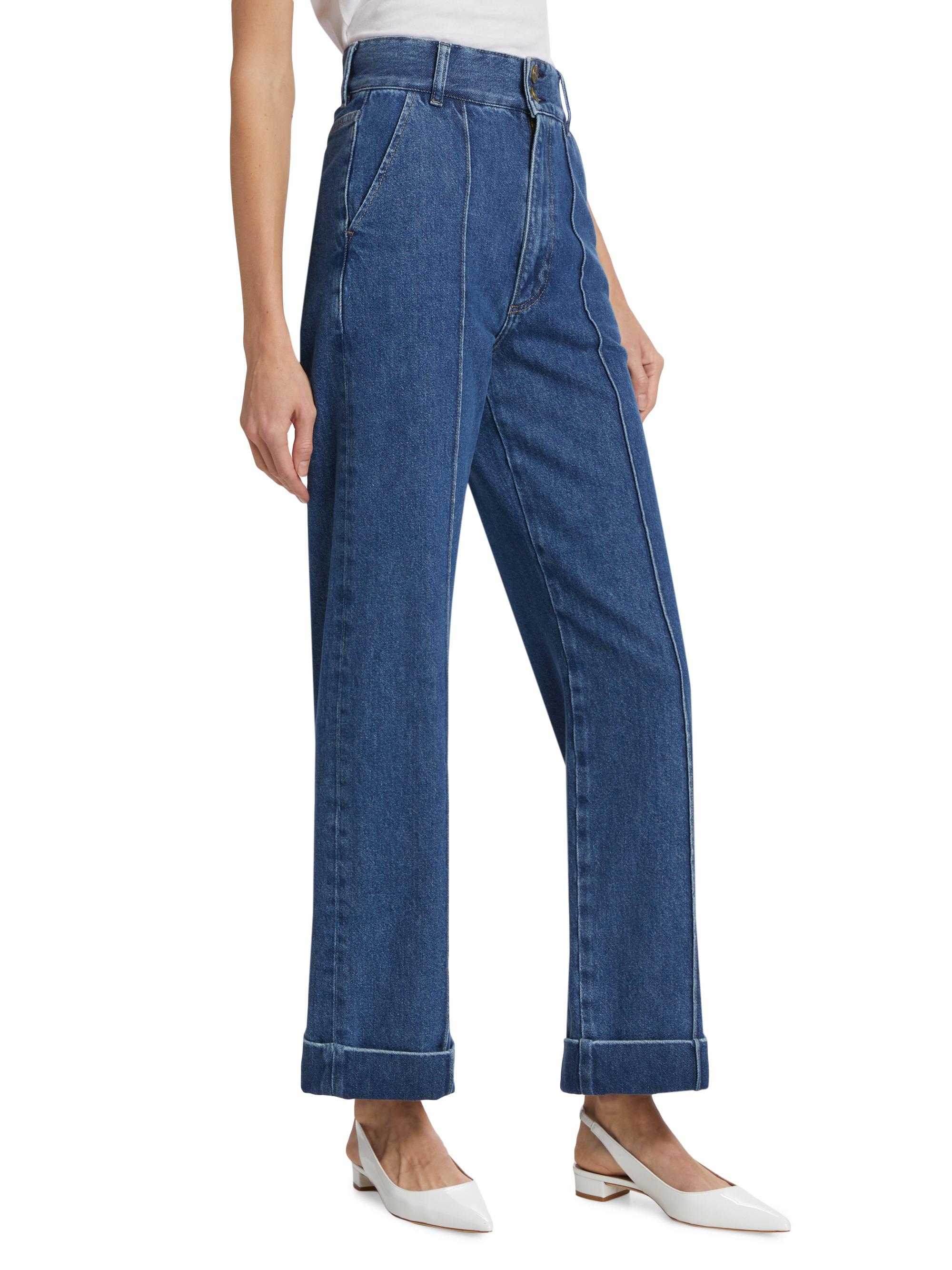 Frame '70s High-Rise Stretch Straight-Leg Crop Jeans | Saks Fifth
