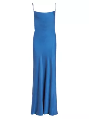 Kivari Women's Bianca Strappy Satin Slipdress - Blue