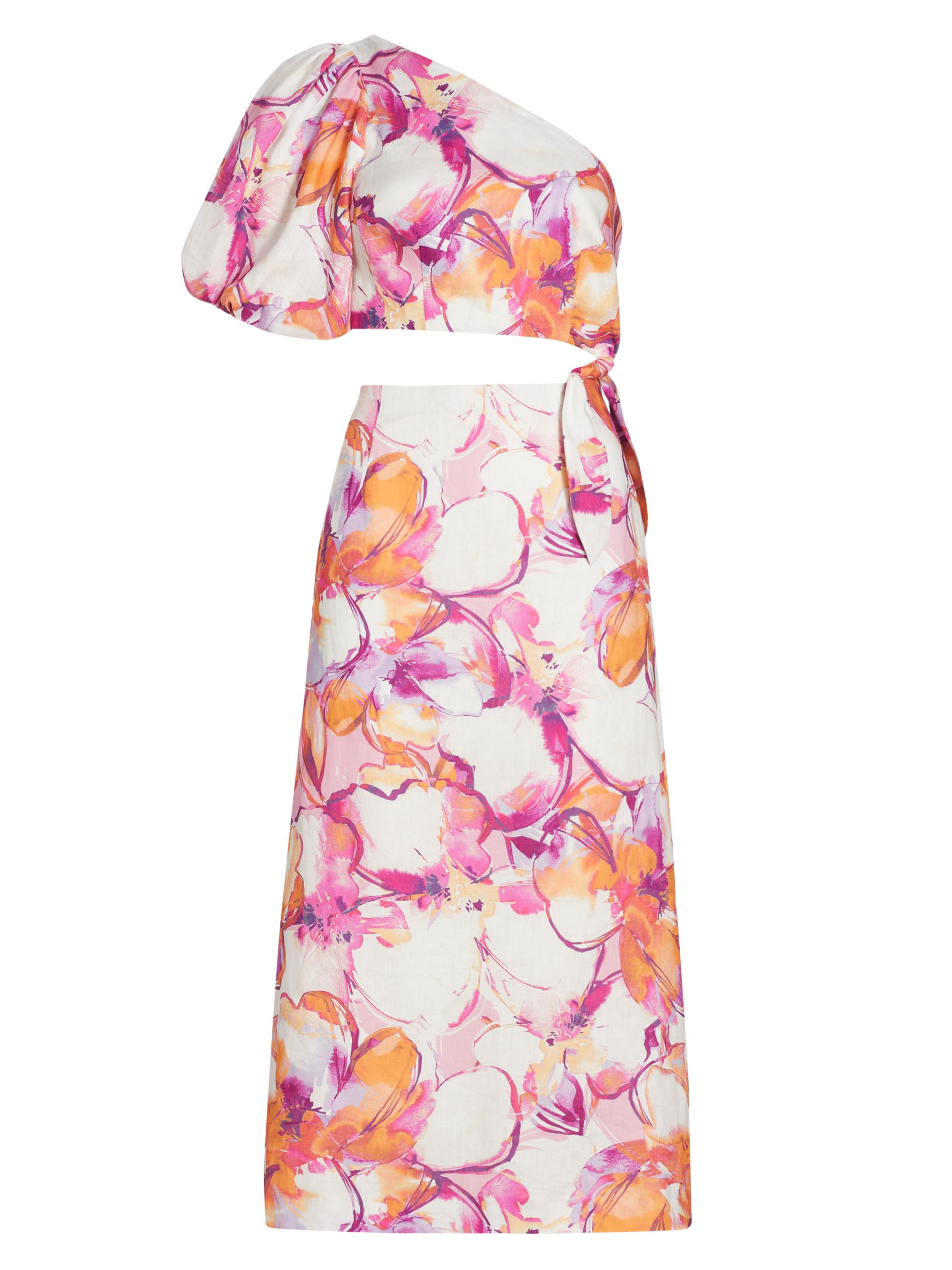 Kivari Nadia Floral Cut-Out Midi-Dress | Saks Fifth Avenue