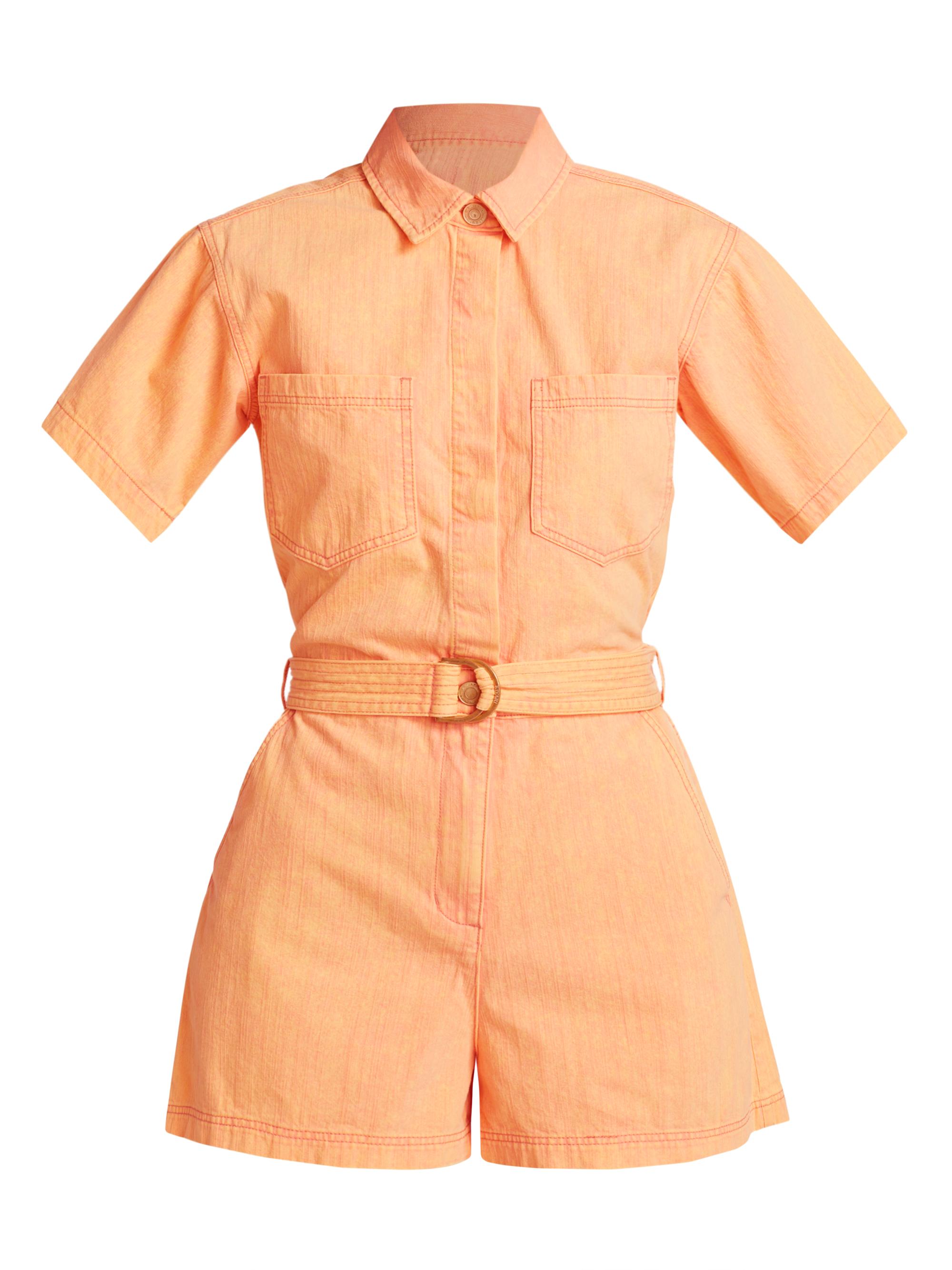 Kivari Women's Brae Cotton Belted Romper - Coral