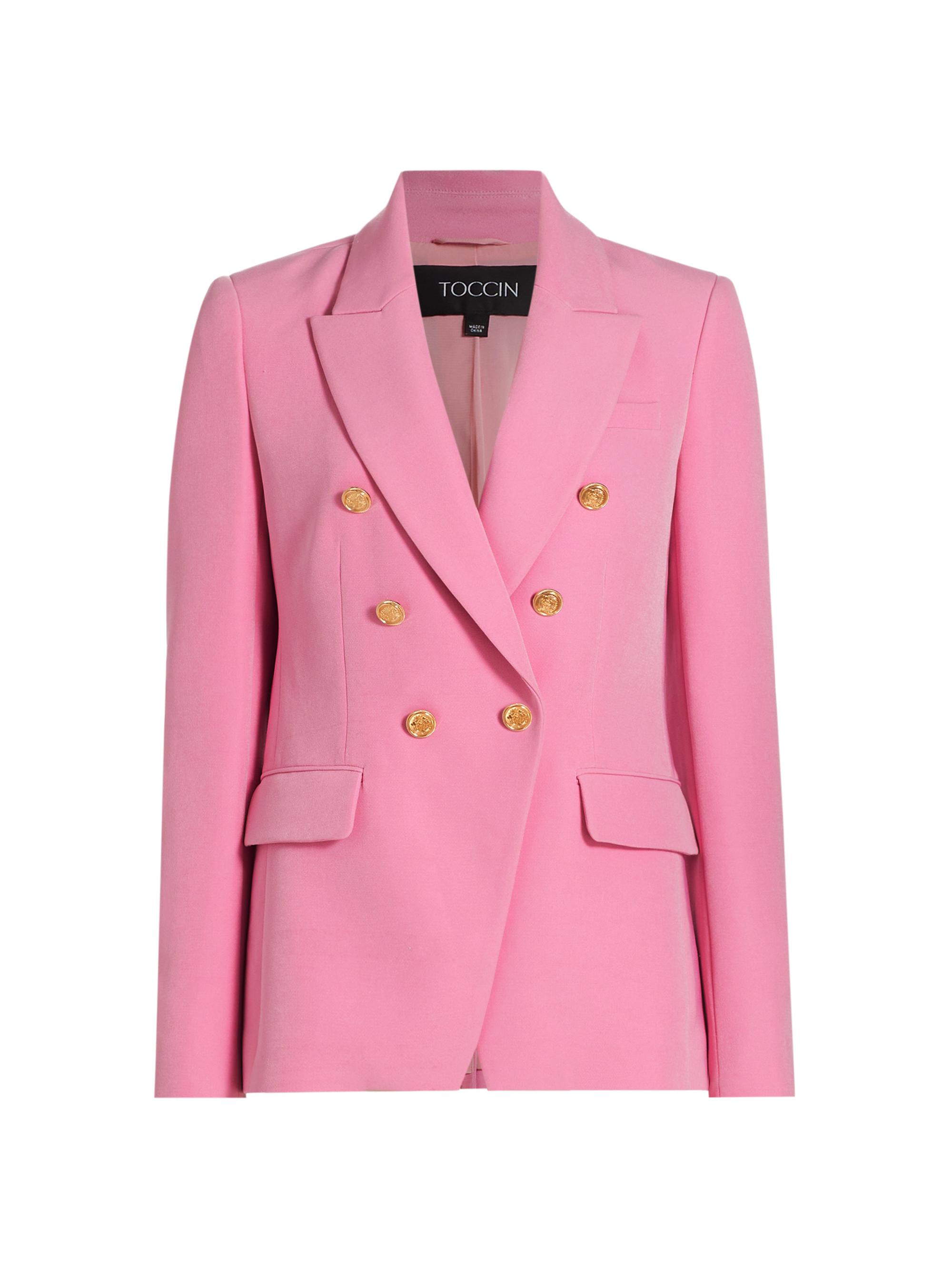 Toccin Women's Kylie Double-Breasted Cutaway Blazer - Pink