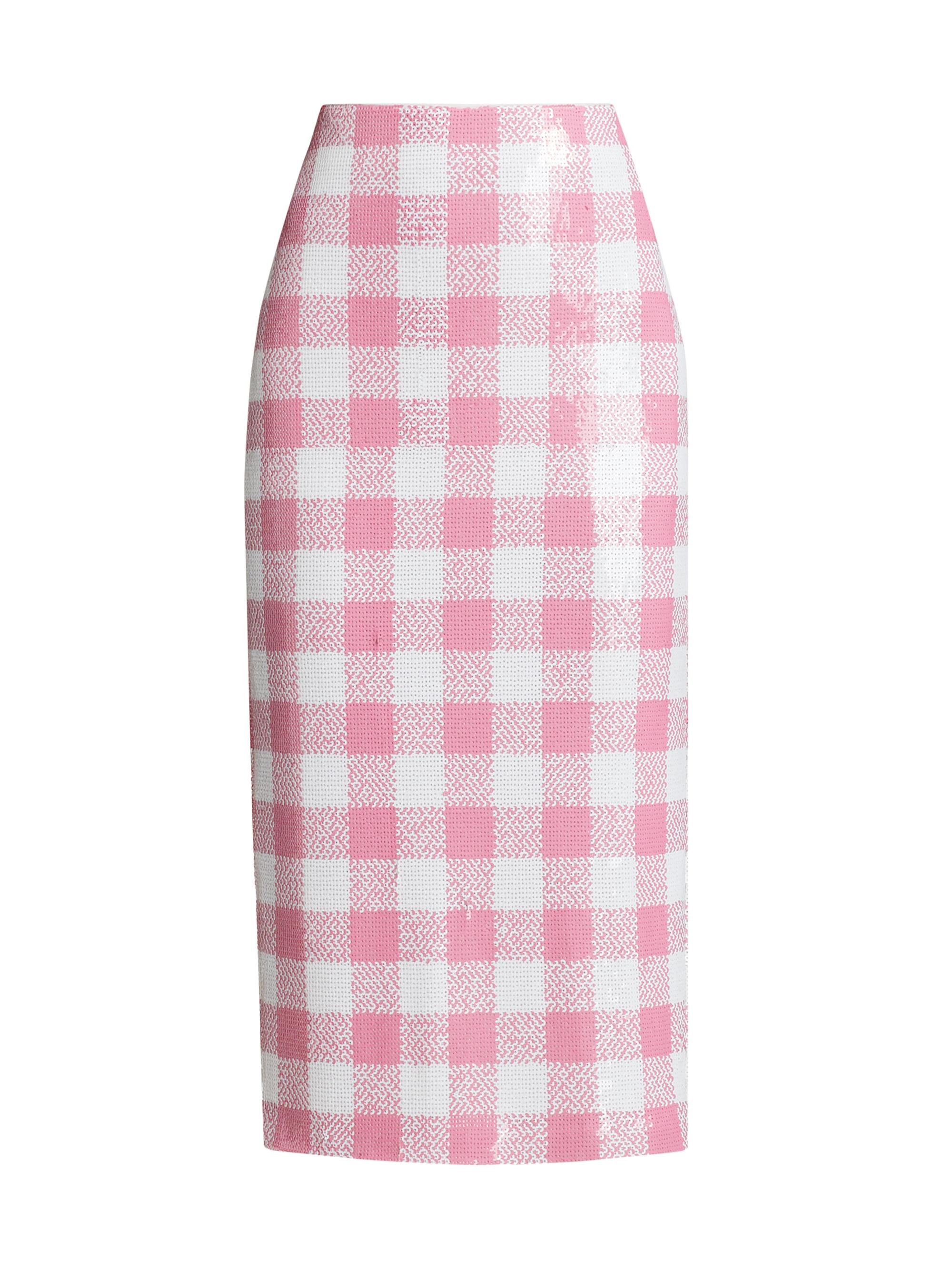 Toccin Women's Leilani Sequined Check Pencil Skirt - Jet