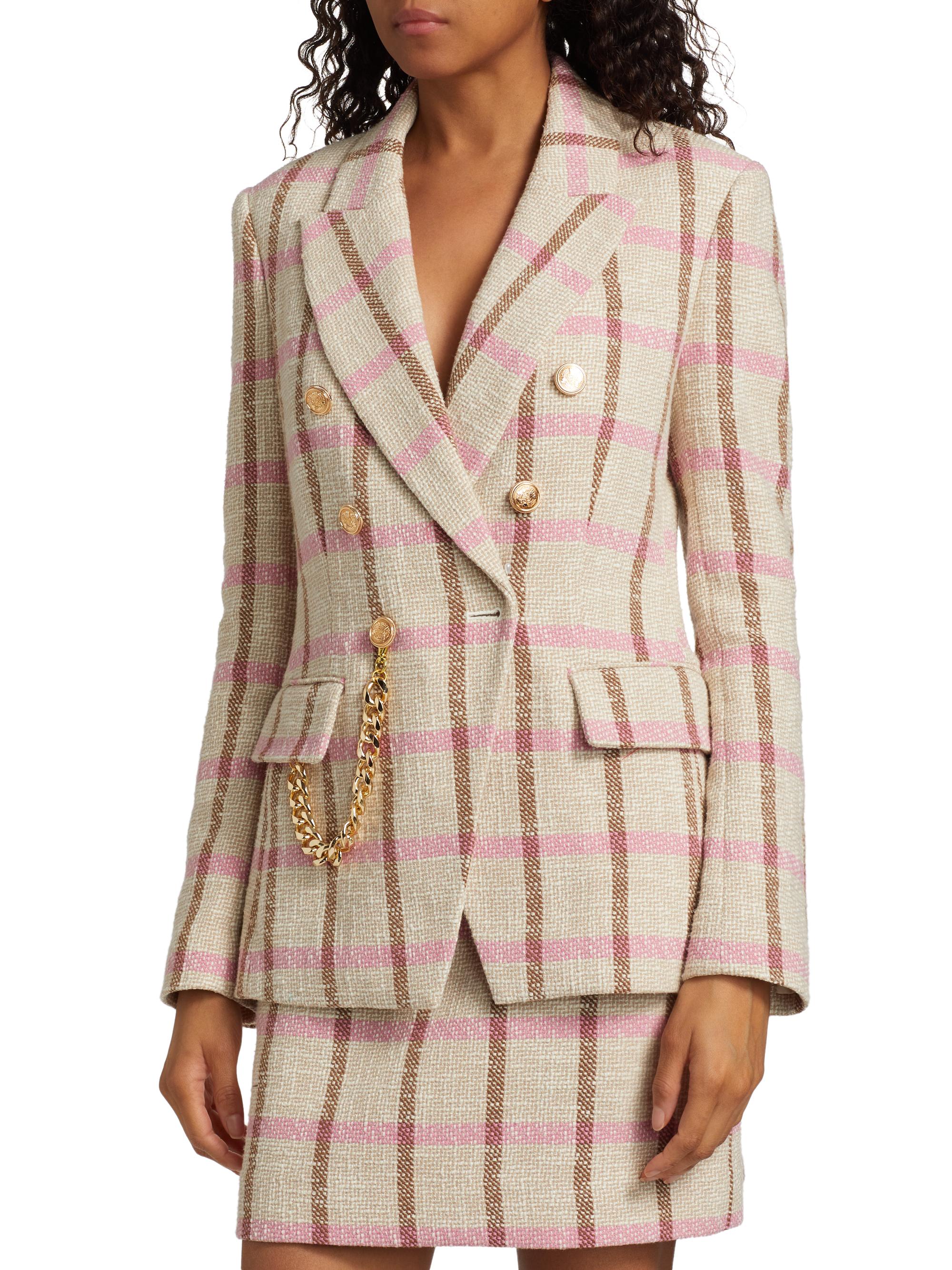 Toccin Kylie Double-Breasted Tweed Blazer