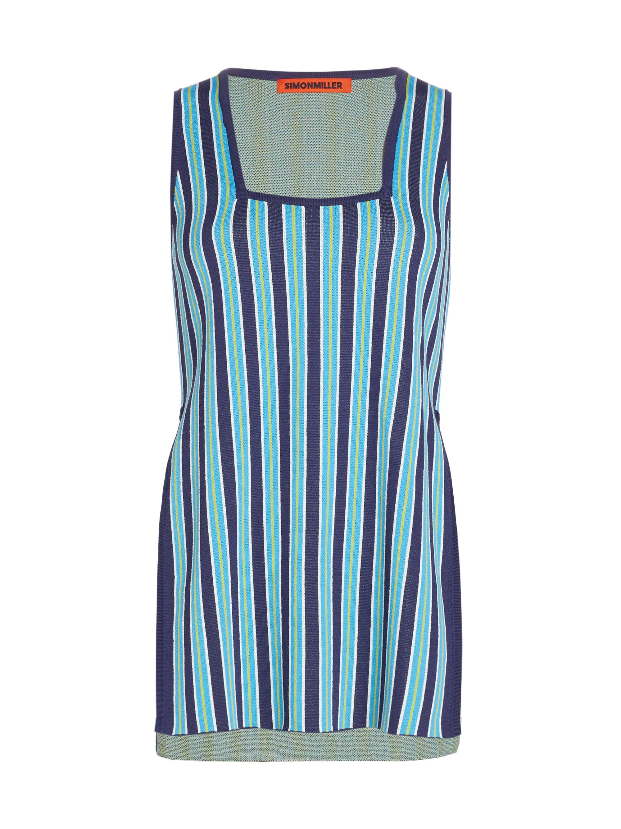 Simon Miller Women's Leet Striped Knit Tank - Ink Olive Stripe