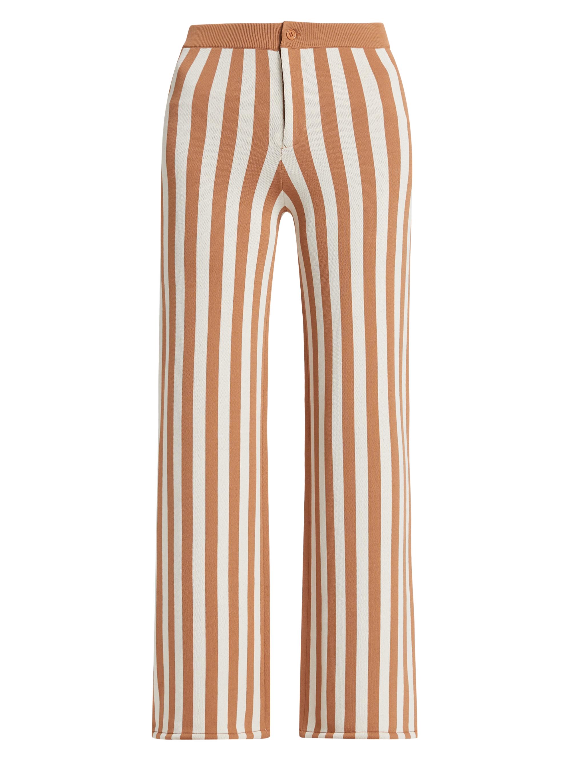 Simon Miller Women's Jabber Striped Wide-Leg Pants - Tan Stripe