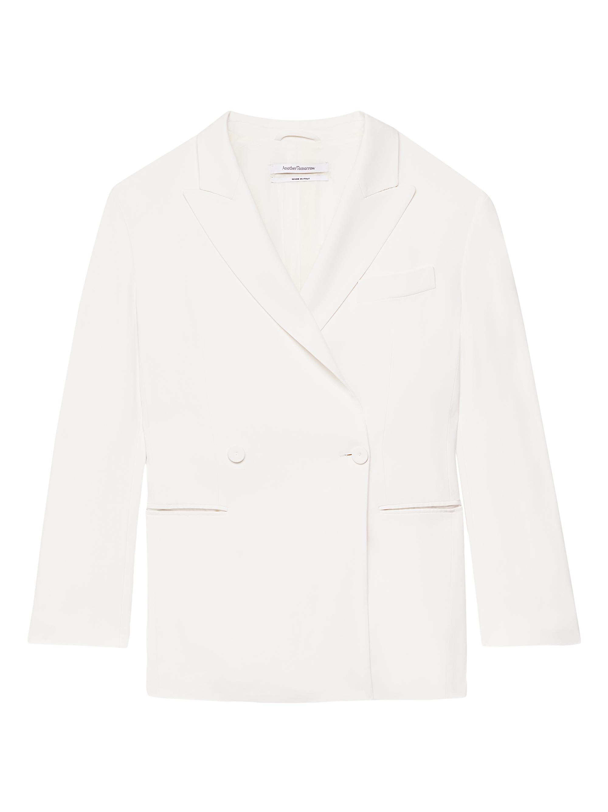 Another Tomorrow Women's Fluid Double-Breasted Jacket - Off White