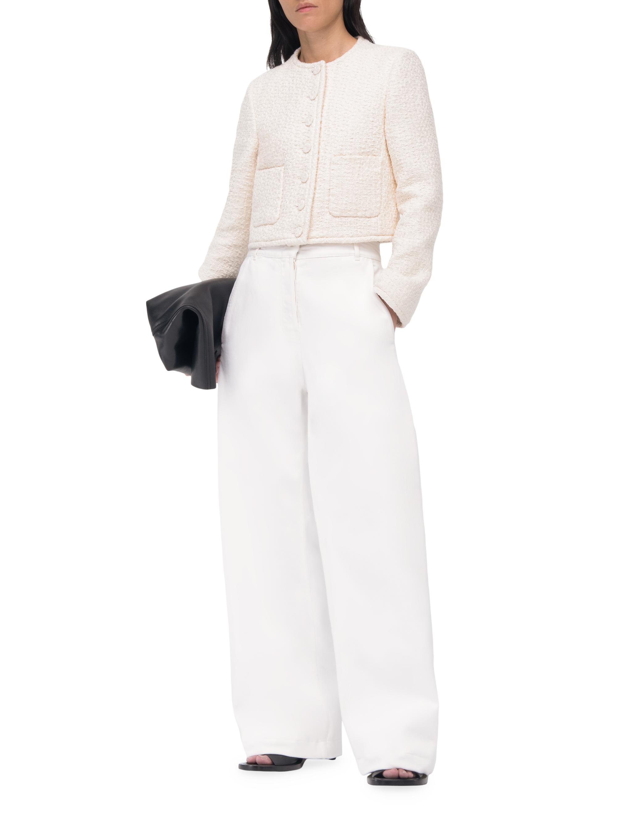 Another Tomorrow Women's Tweed Crop Jacket - Cream