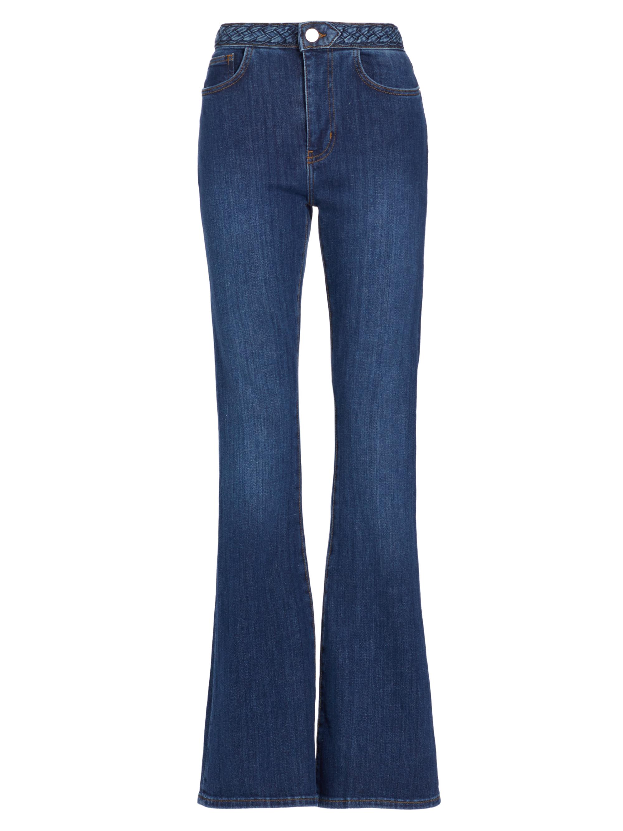 Frame Le Easy Flare Raw Fray High-Rise Stretch Jeans | Saks