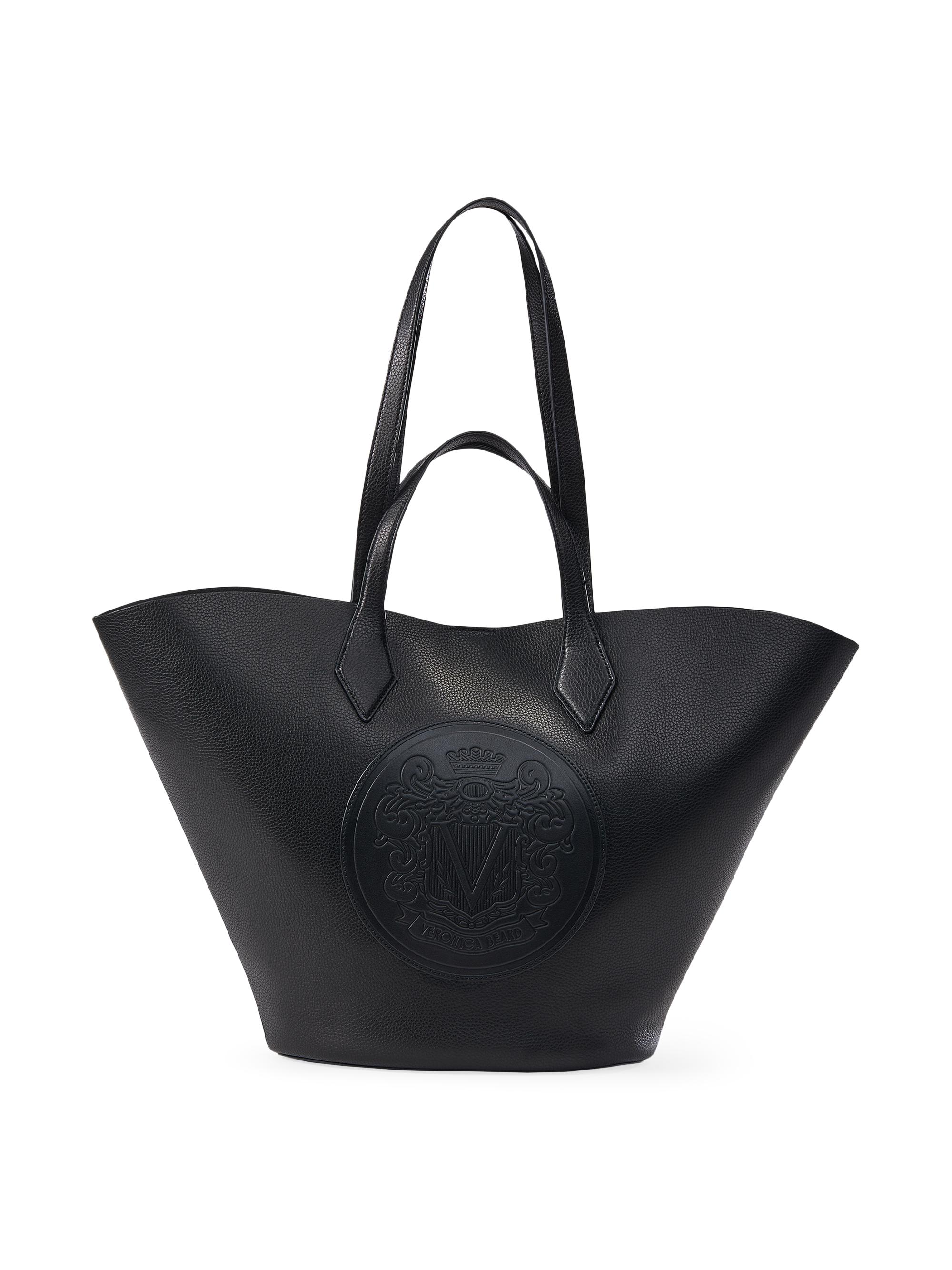 Veronica Beard Women's Crest Pebble Leather Tote Bag - Black