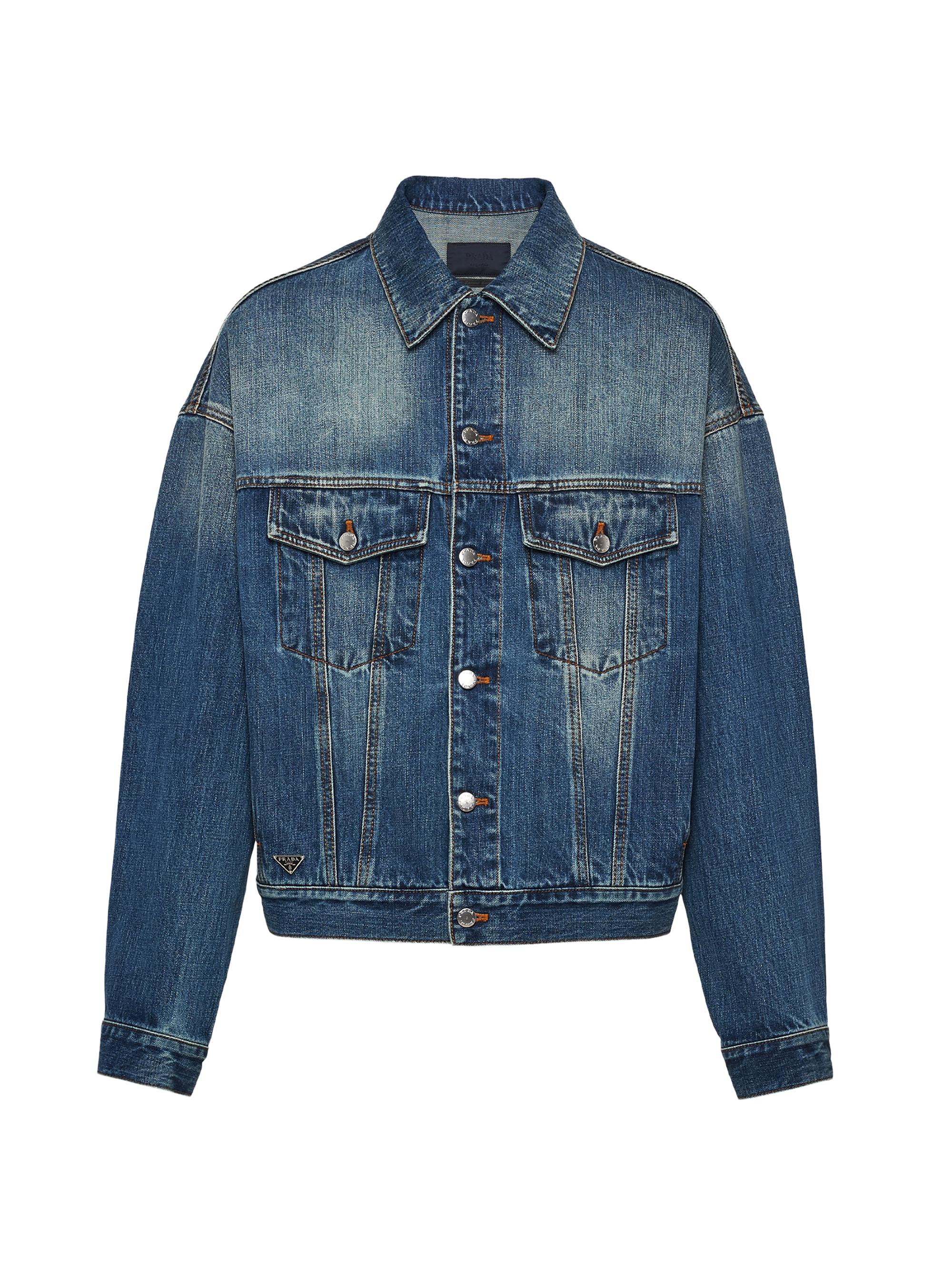 Prada Men's Denim Trucker Jacket - Blue