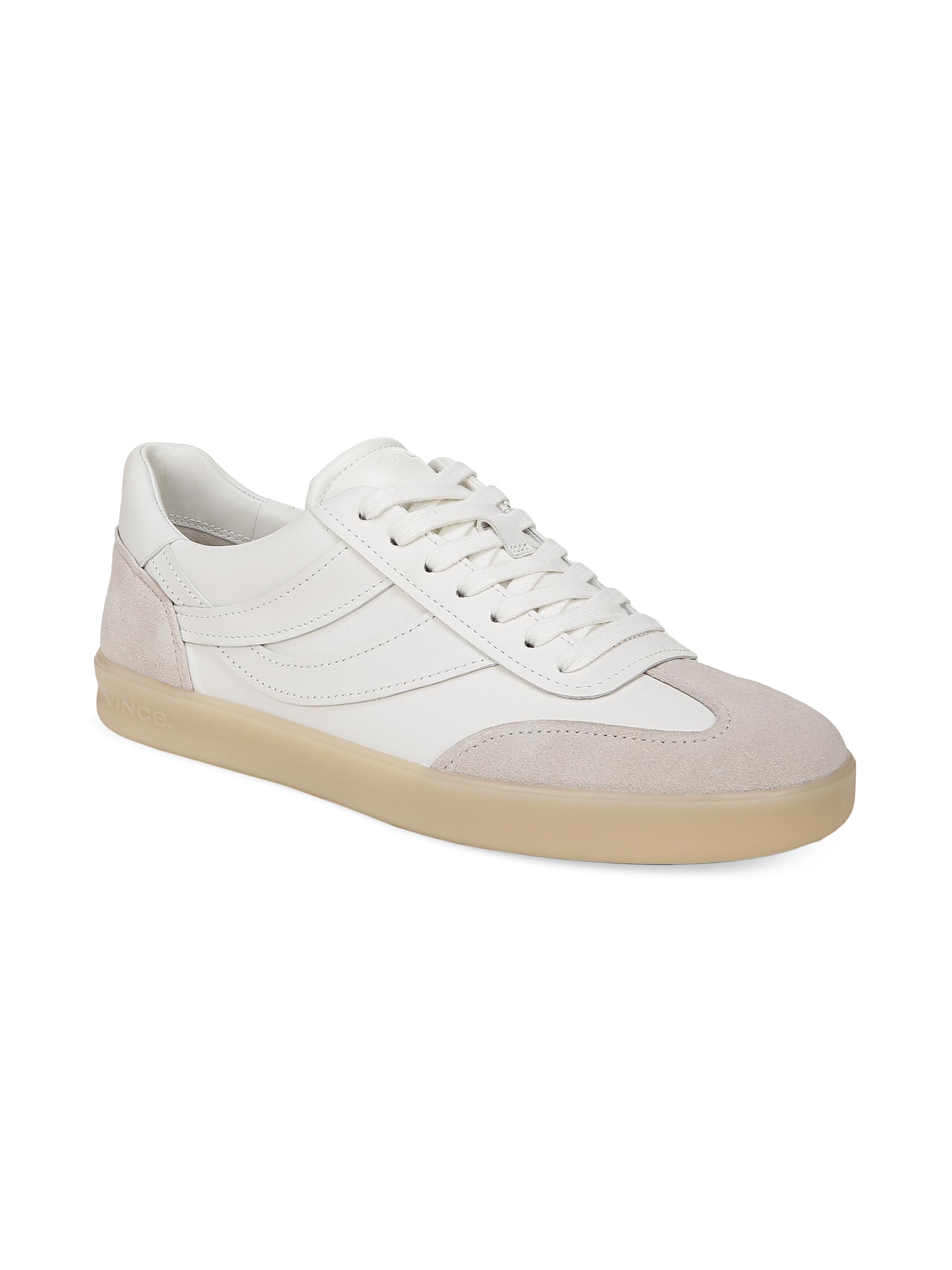 Vince Oasis Leather Lace Up Front Sneakers Men\'s Chalk White Round Toe Vince Oasis Leather Lace Up Front Sneakers Men\ main image 4
