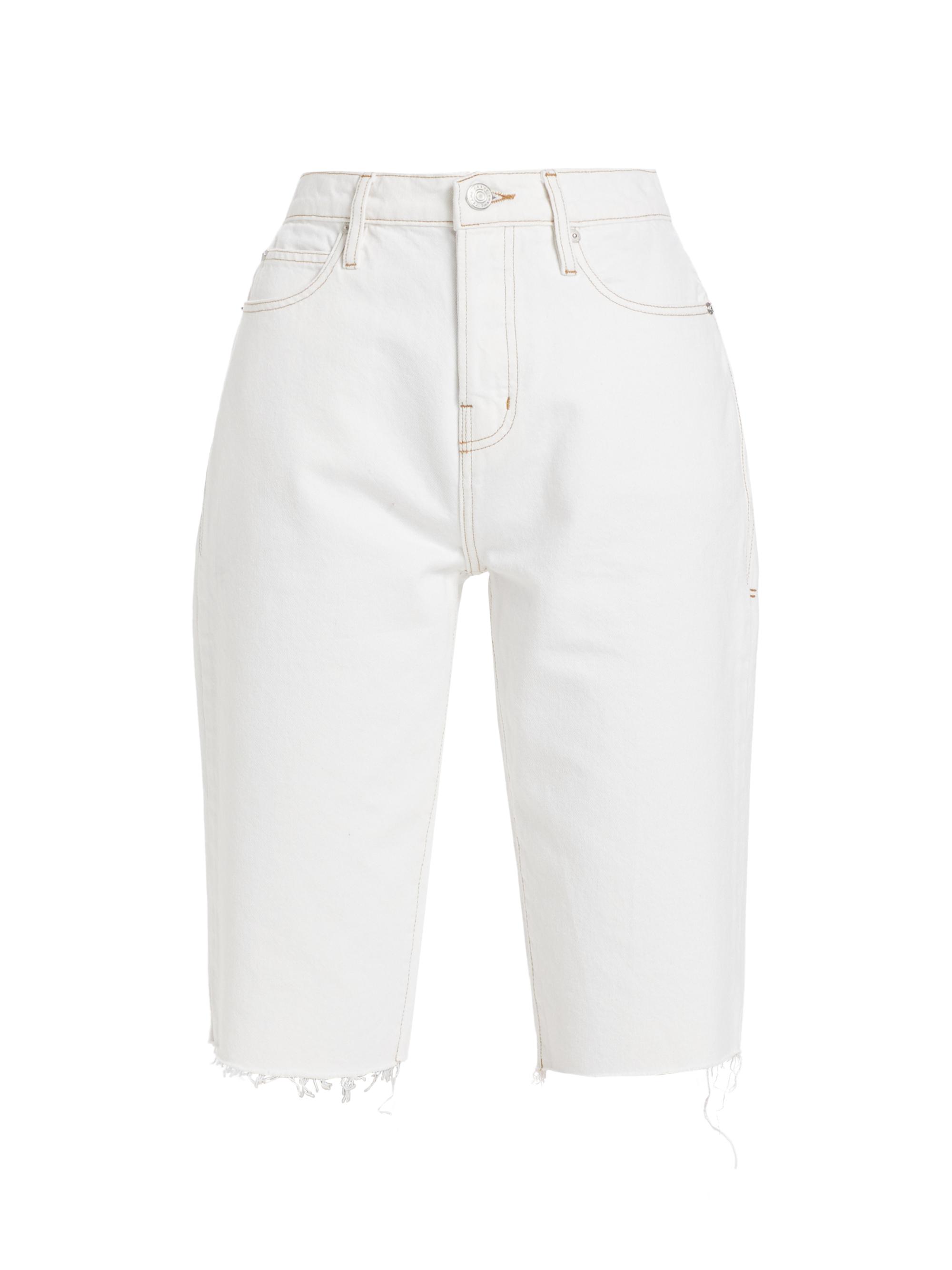 Frame Women's Cycling High-Rise Knee-Length Shorts - Au Natural Clean