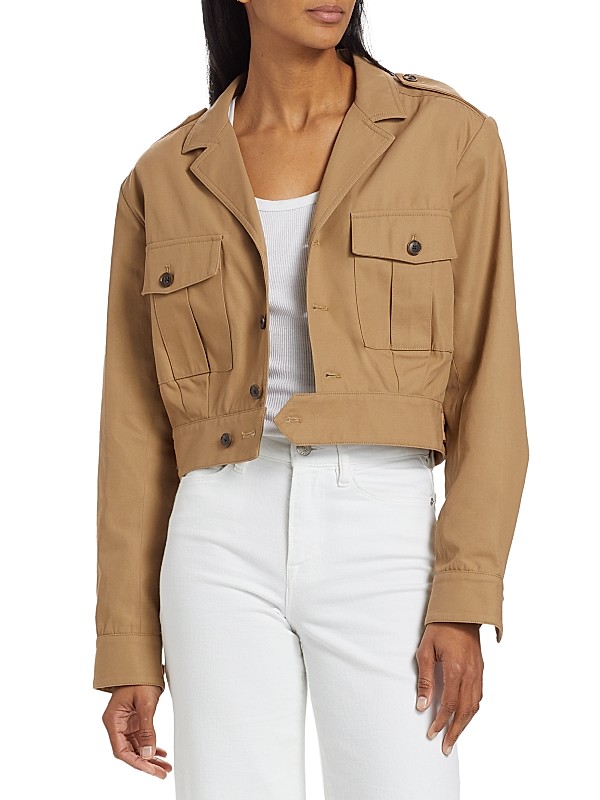 Shop Frame Cropped Utility Jacket | Saks Fifth Avenue Shop Frame Cropped Utility Jacket | Saks Fifth Avenue