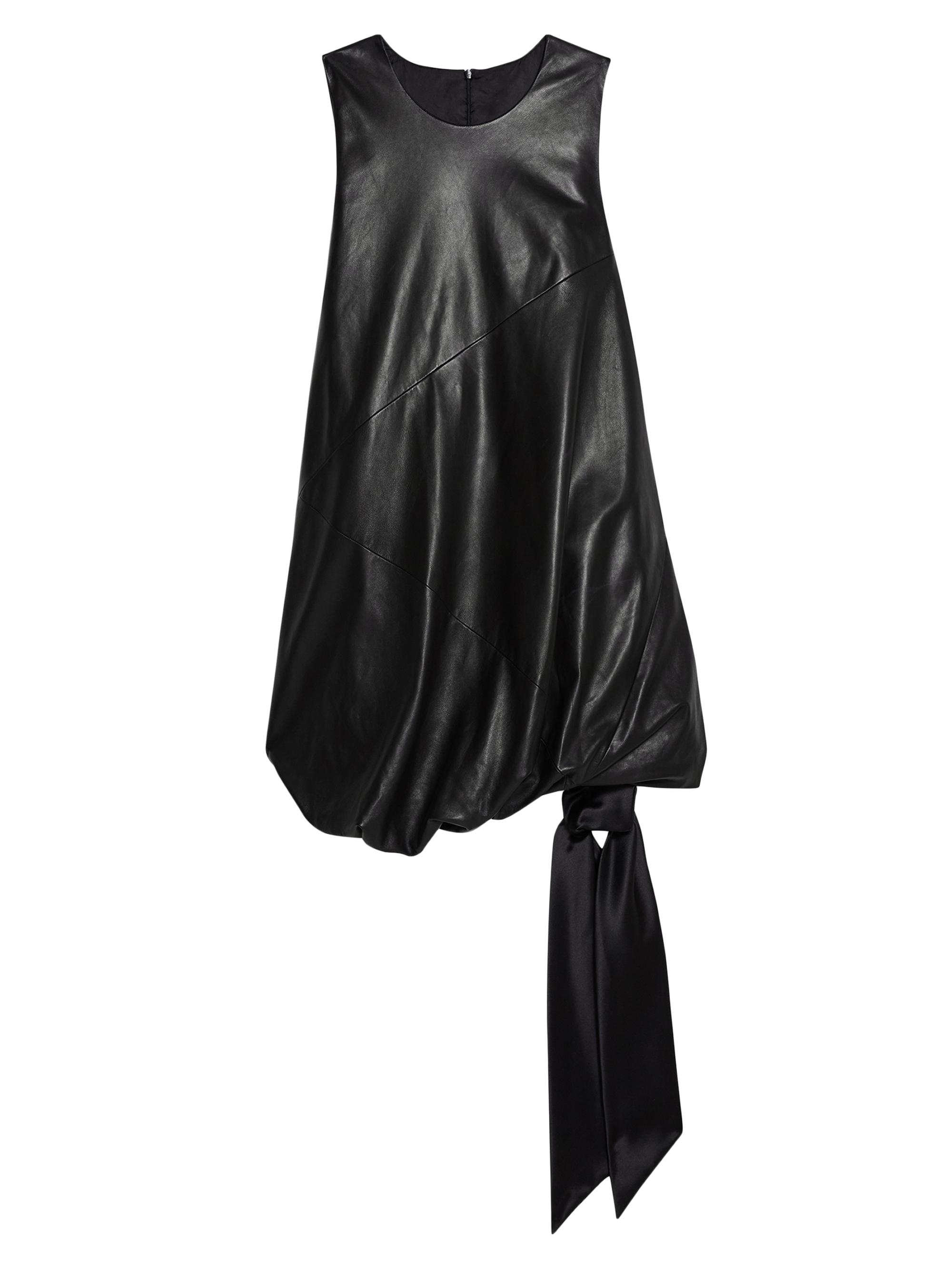 Helmut Lang Women's Leather Blouson & Tie-Hem Sleeveless Minidress - Black
