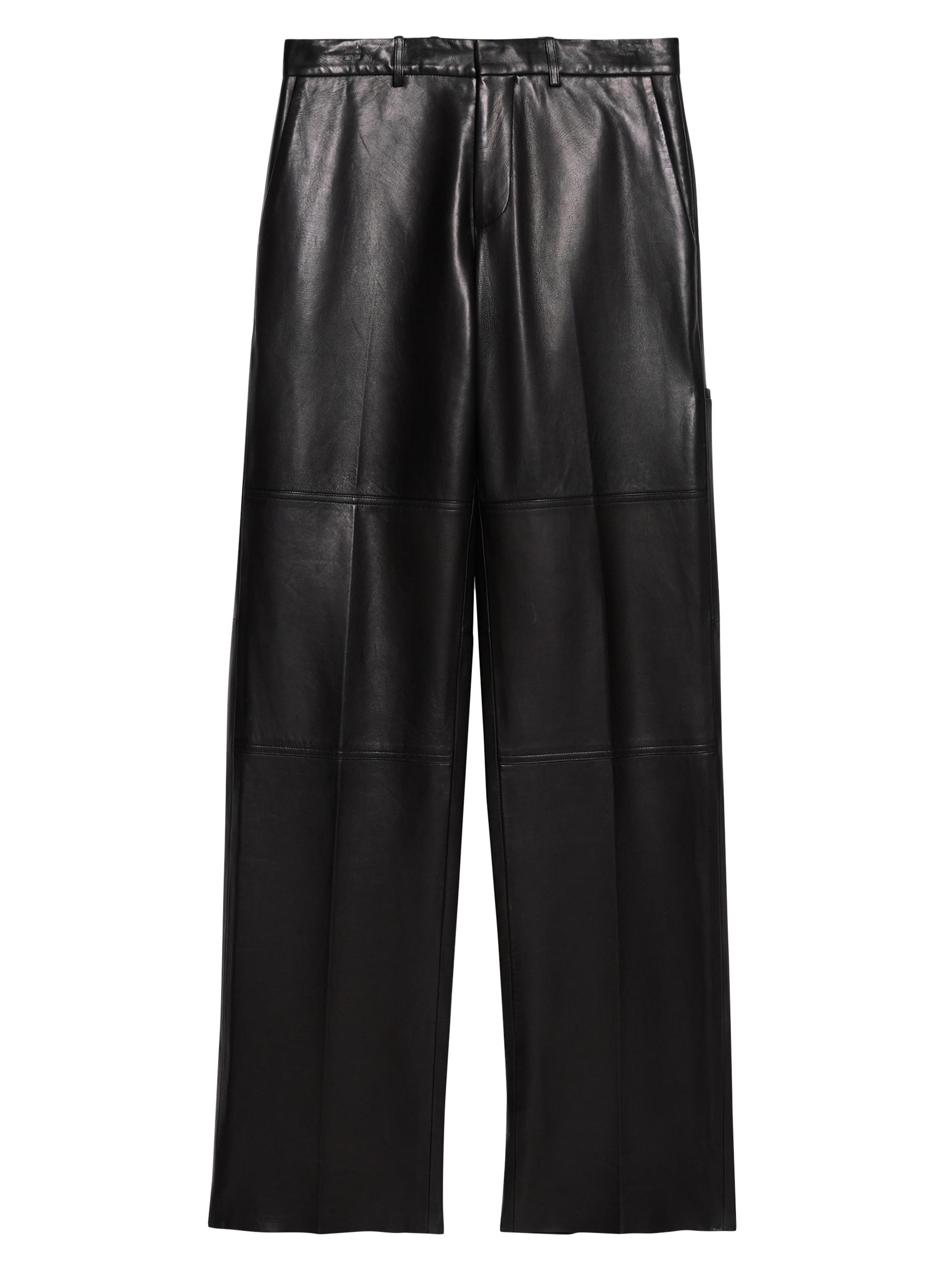 Helmut Lang Women's Leather Straight-Leg Pants - Black