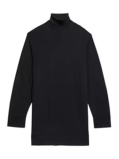 Wool & Silk Turtleneck Sweater Minidress