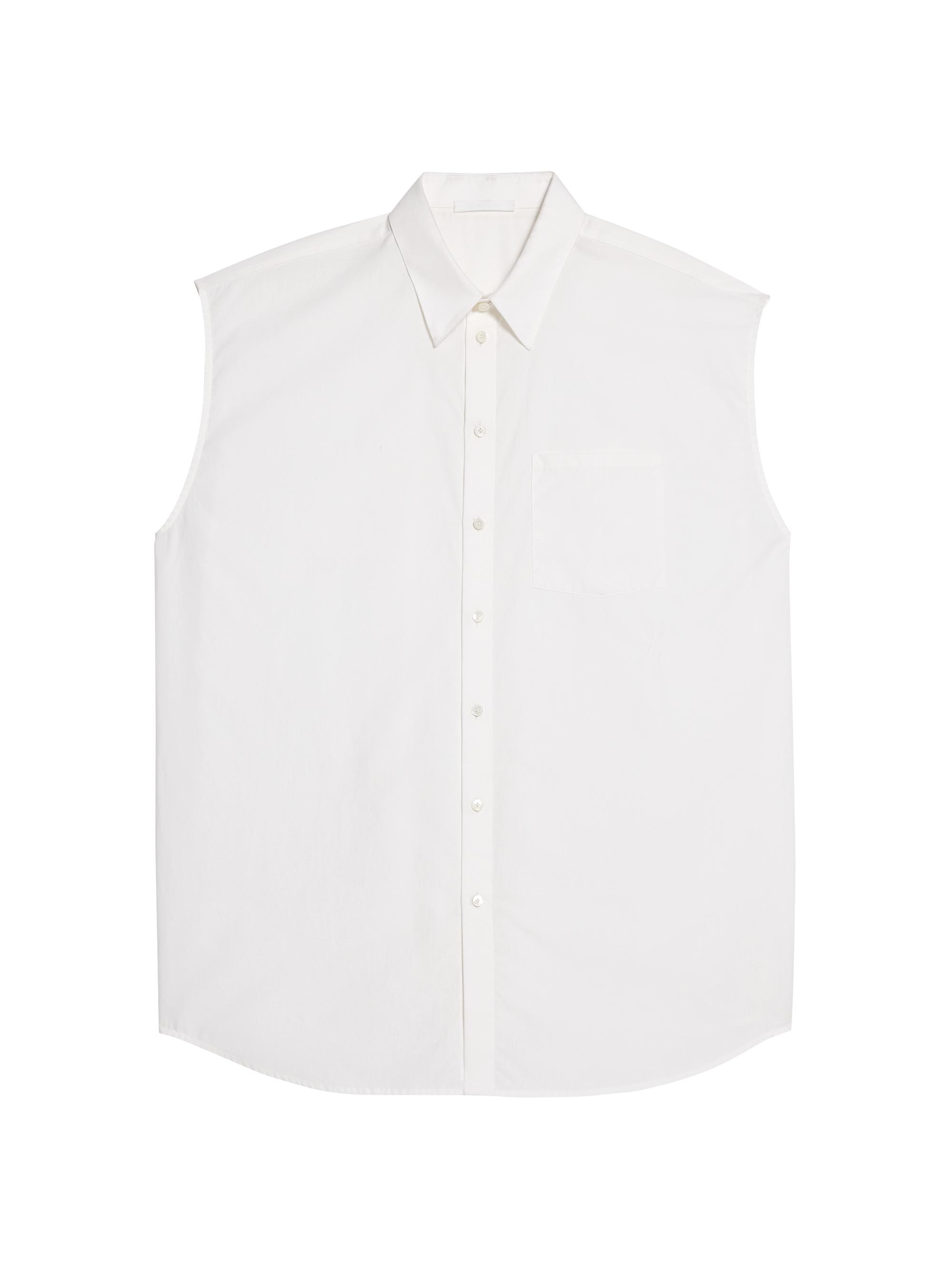 Helmut Lang Women's Cotton Sleeveless Oversized Shirt - White