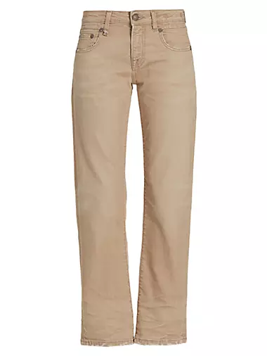 Cropped Cotton-Blend Straight-Leg Jeans