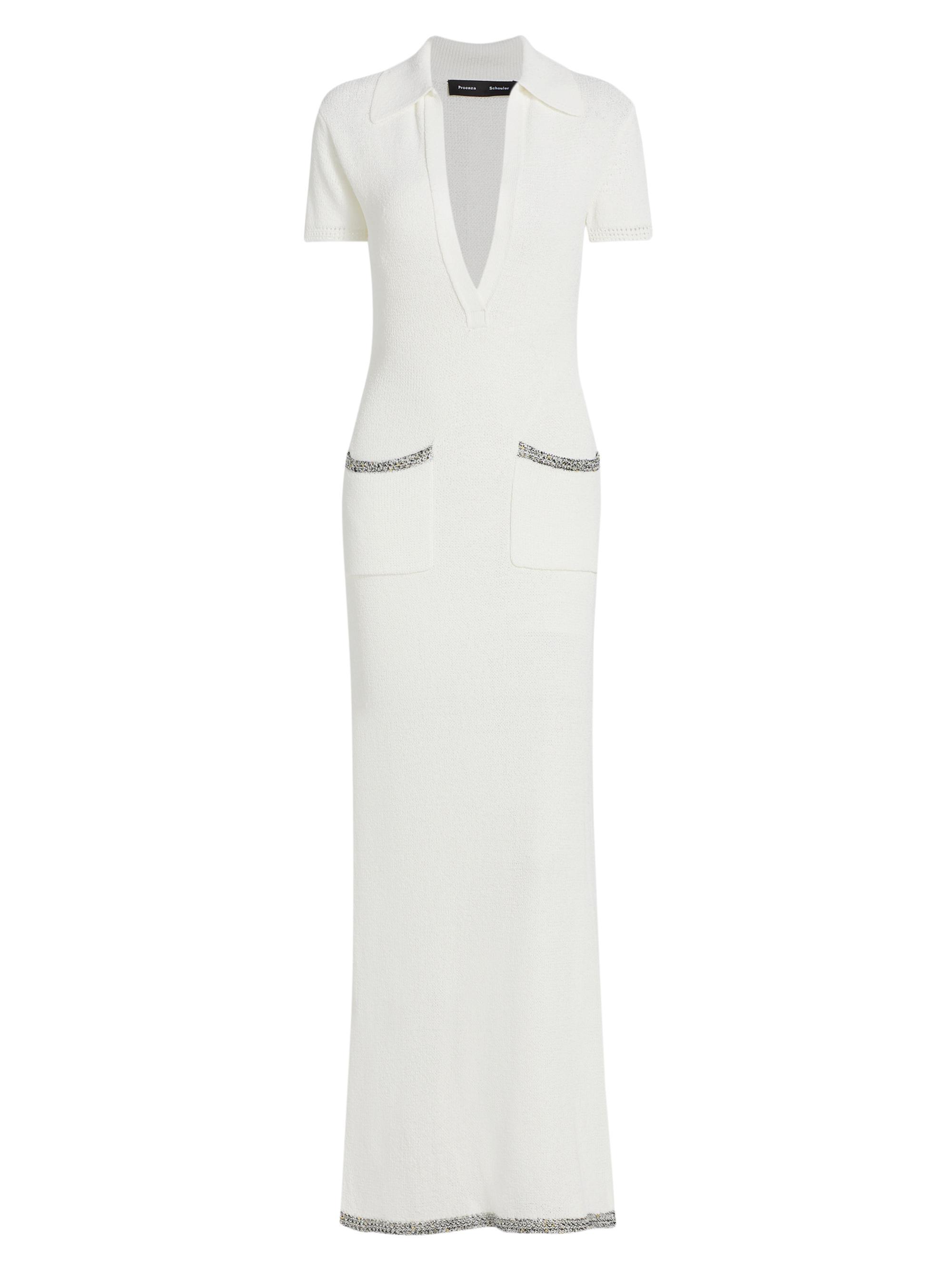 Auden Dress in Textured Knit White | Proenza Schouler Official Site