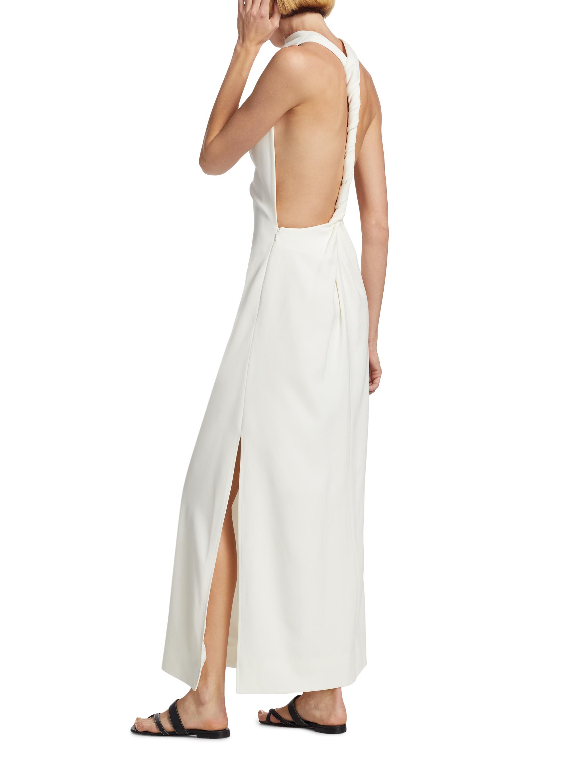 navy blue dress for baby girl Proenza Schouler Selena Twist Back Dress in White