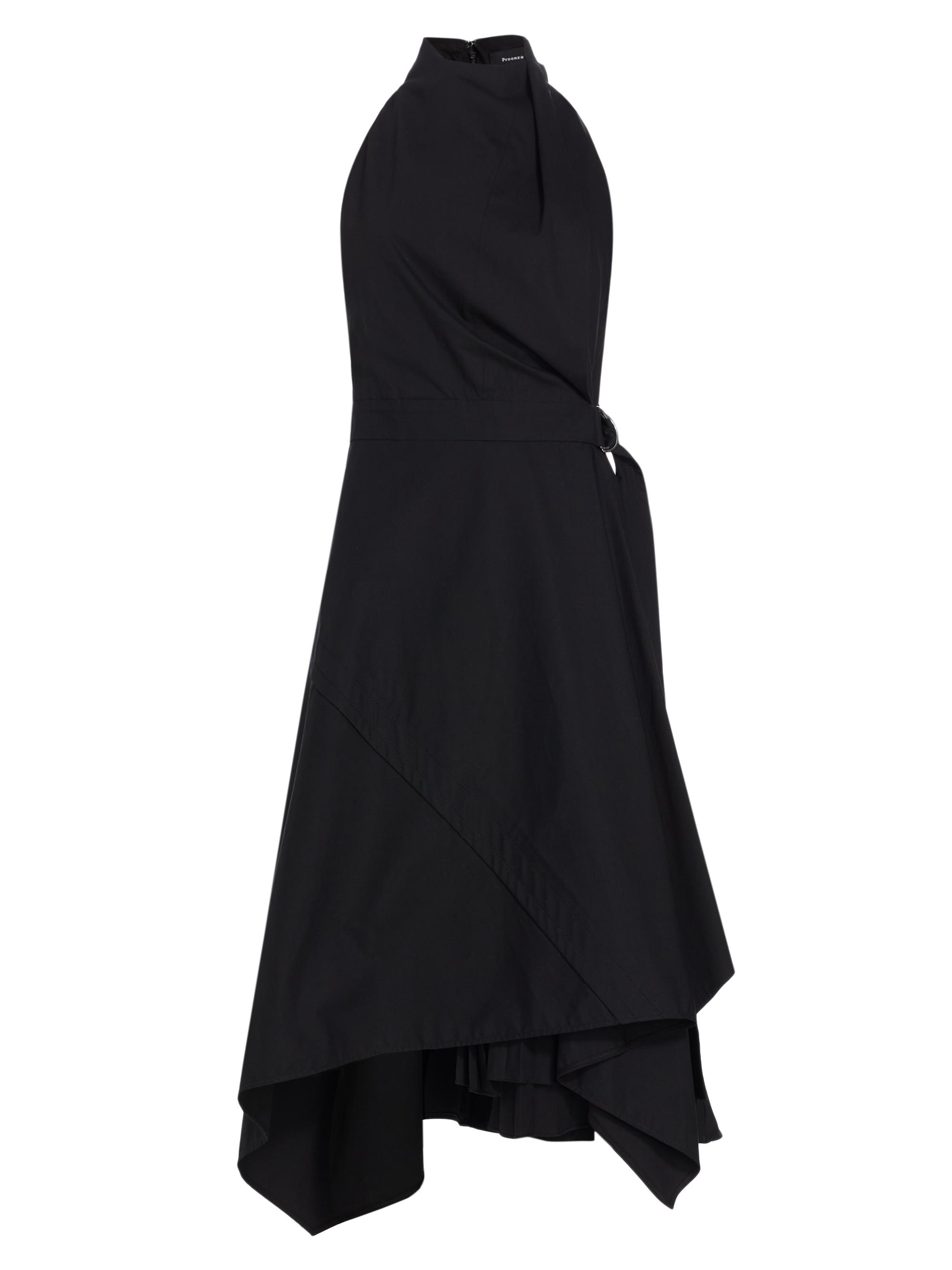 Proenza Schouler Women's Yoko Belted Poplin Halter Midi-Dress - Black