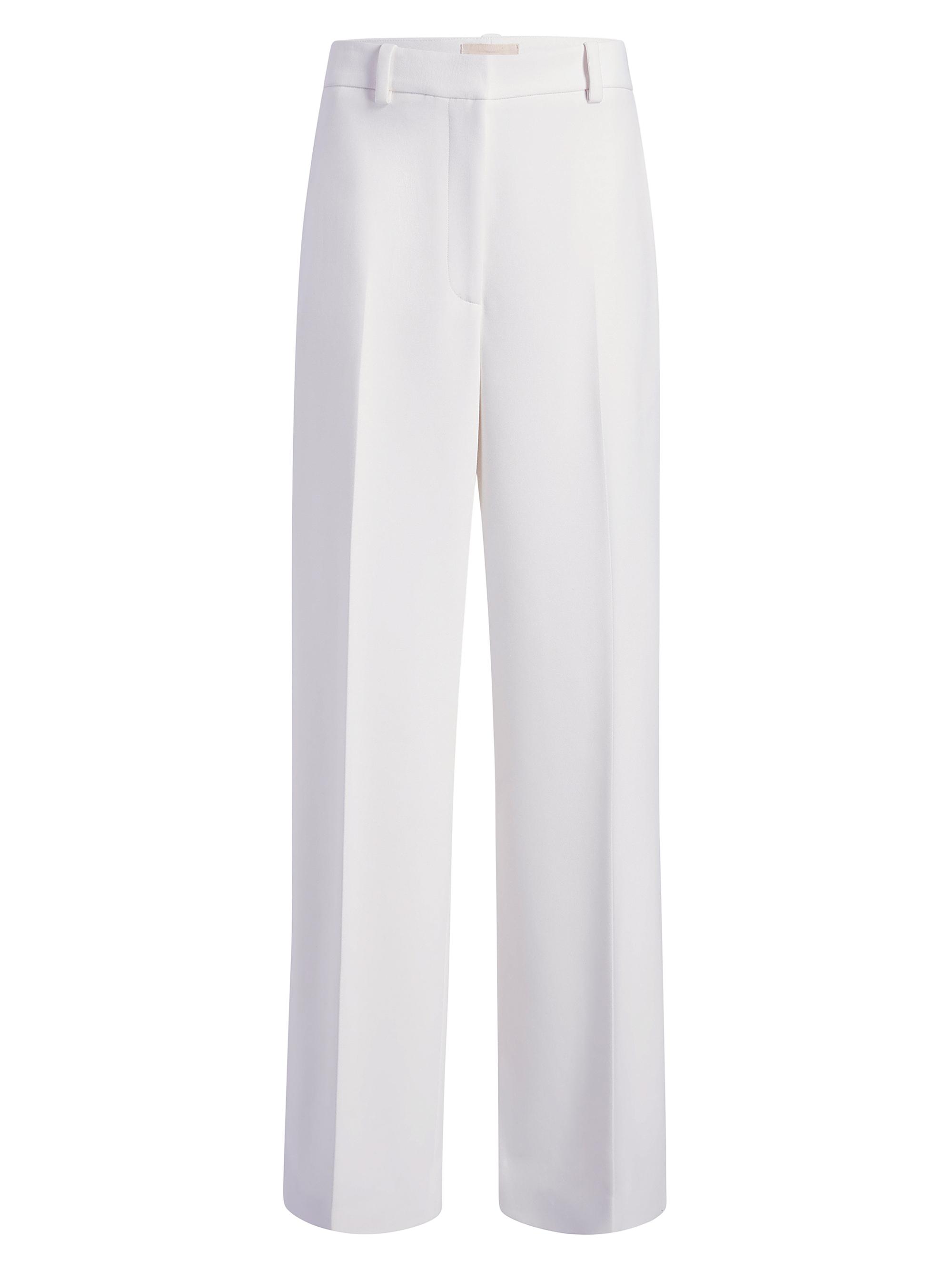 Khaite Women's Ashford Pleated Tapered Jeans - White