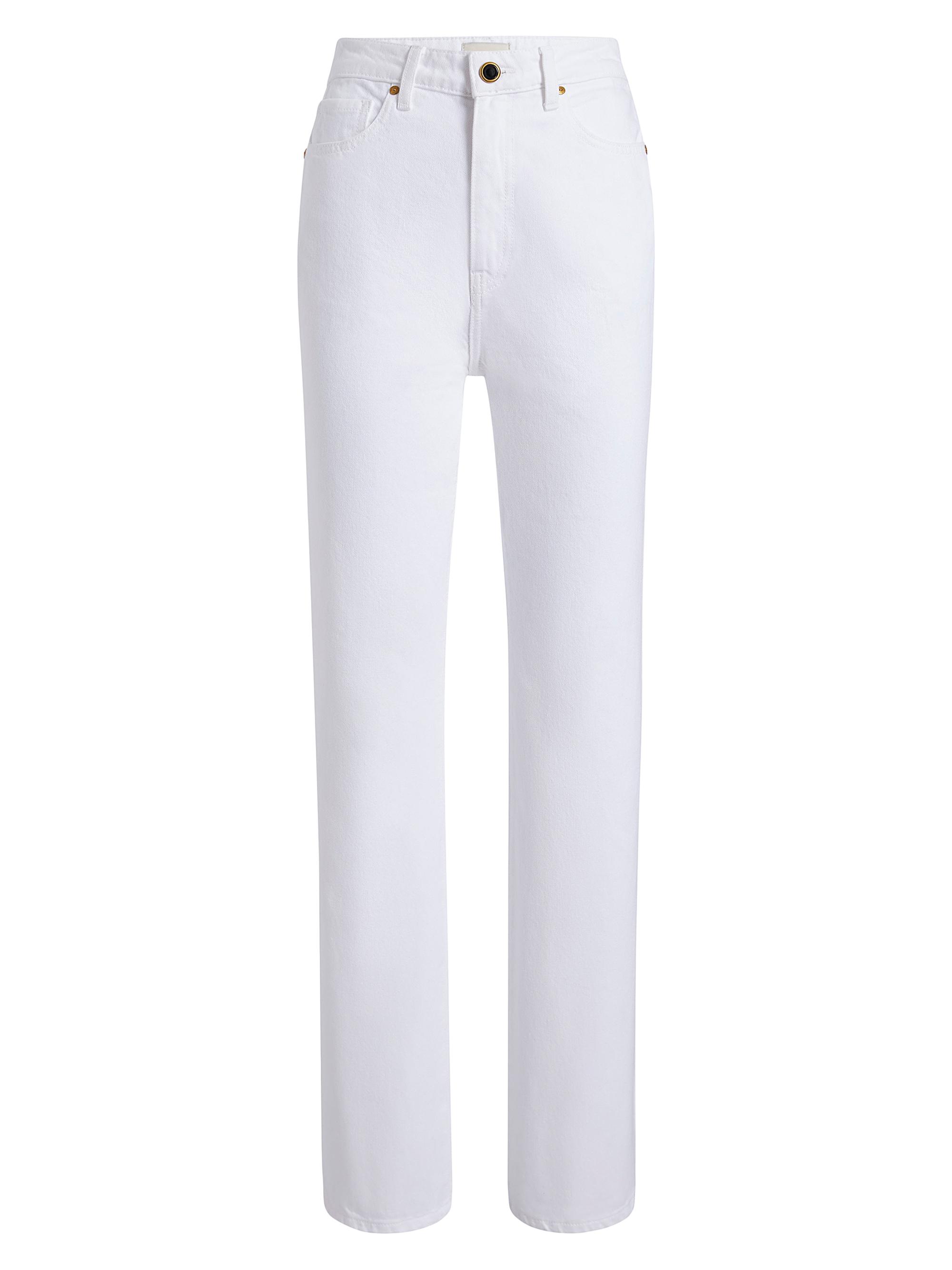 Khaite Women's Shalbi High-Rise Straight-Leg Jeans - White