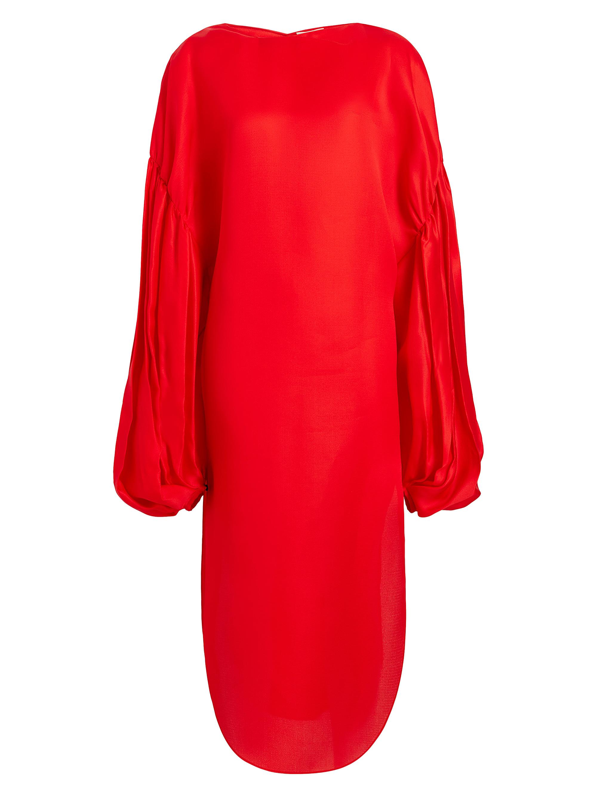 Khaite Women's Zelma Bishop-Sleeve Dress - Fire Red