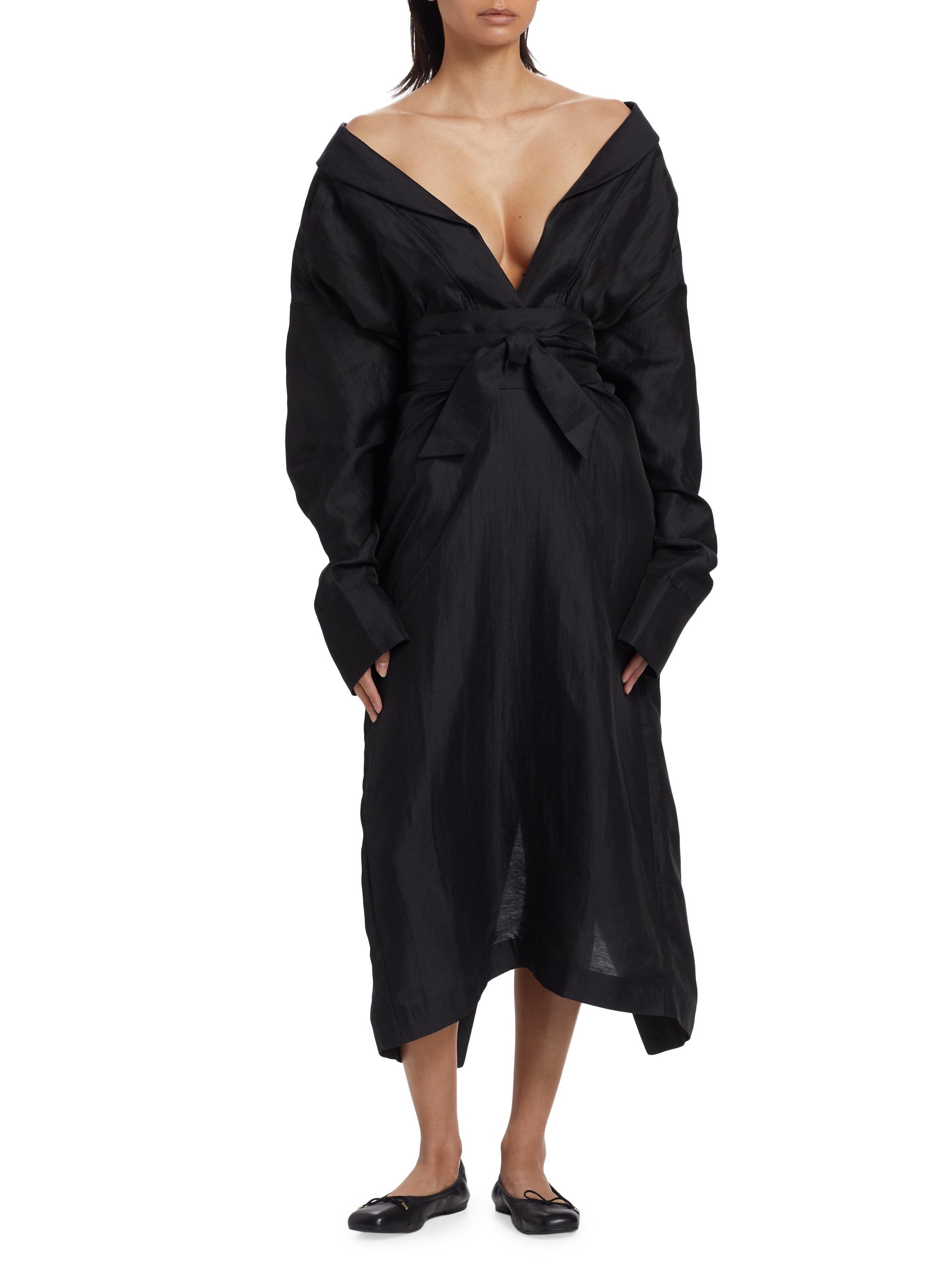 Tove Rhys Linen-Blend Off-The-Shoulder Dress | Saks Fifth Avenue