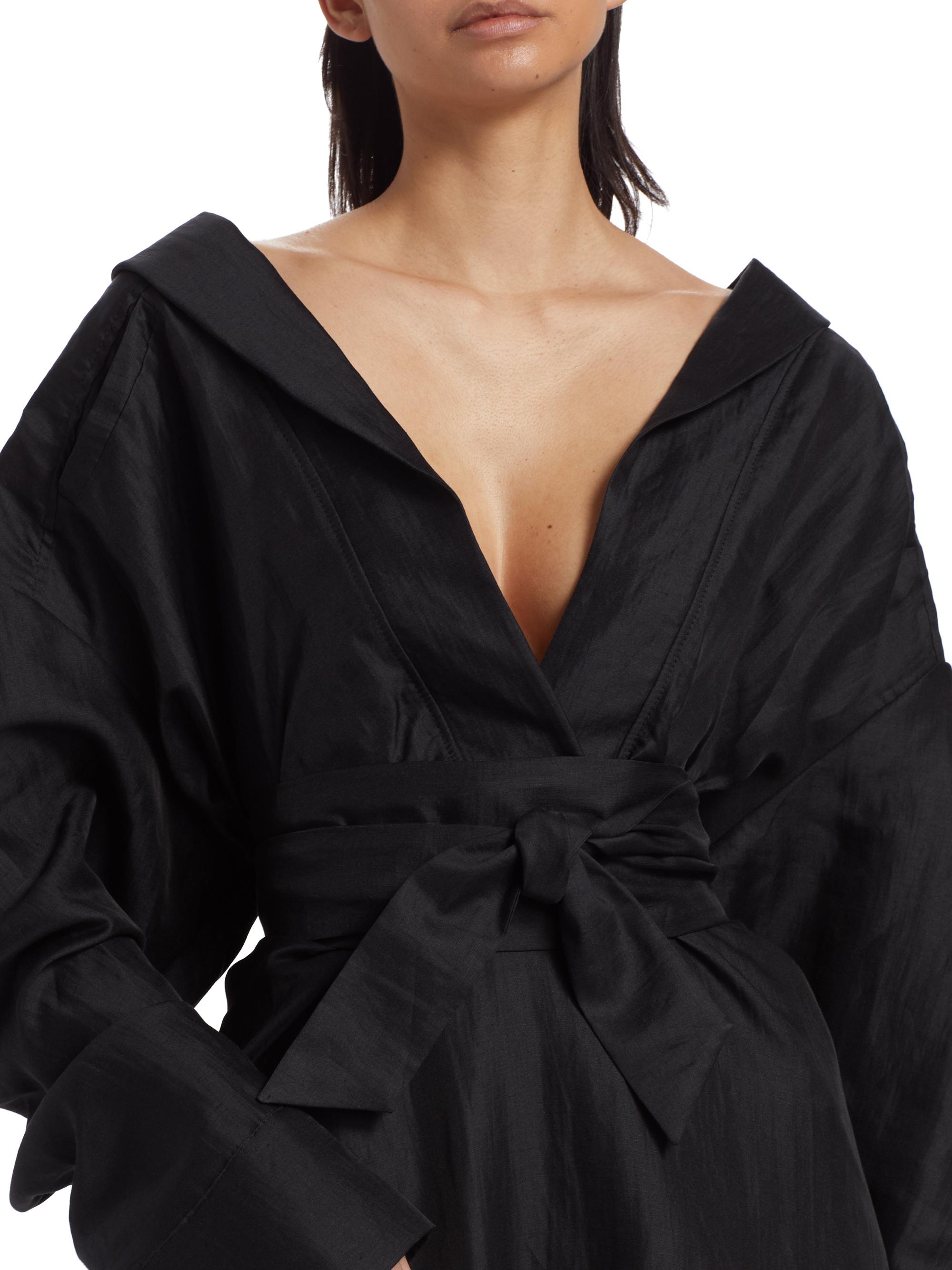 Tove Rhys Linen-Blend Off-The-Shoulder Dress | Saks Fifth Avenue
