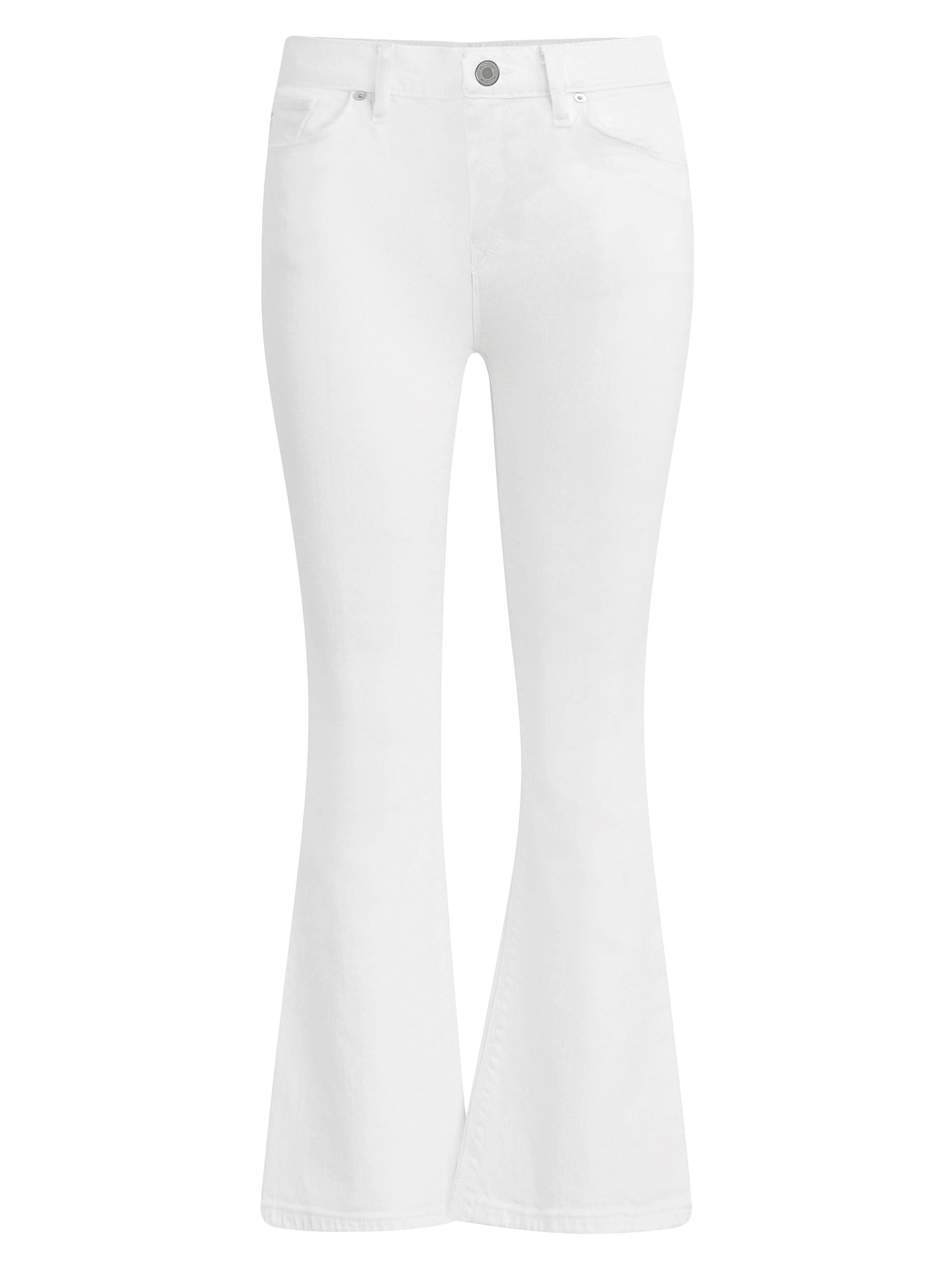 Hudson Jeans Women's Petite Nico Mid-Rise Boot-Cut Crop Jeans - White