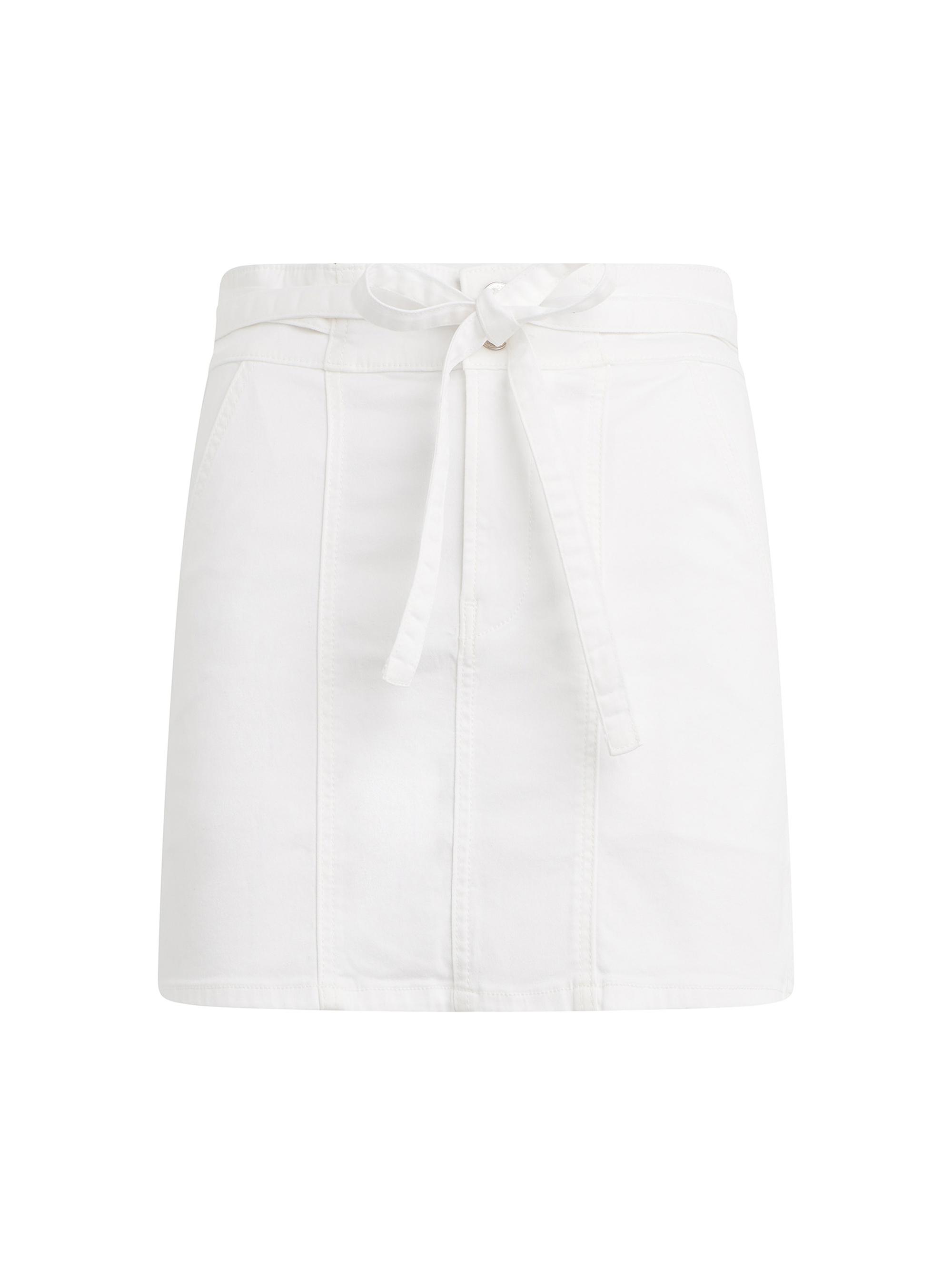 Hudson Jeans Women's Tie-Waist Cotton Miniskirt - White