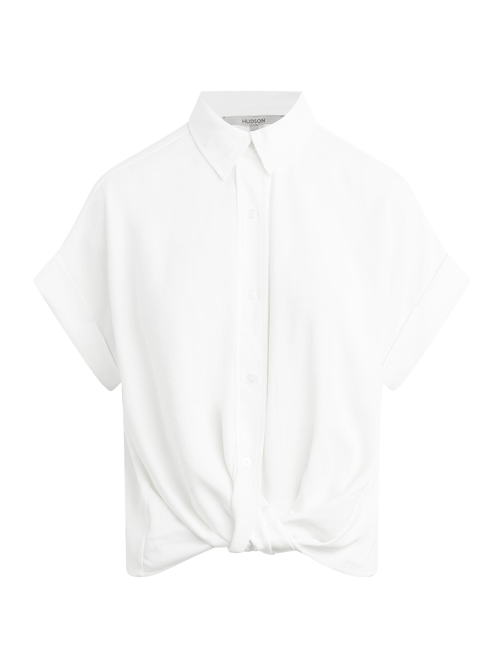 Hudson Jeans Women's Knotted Button-Down Shirt - White