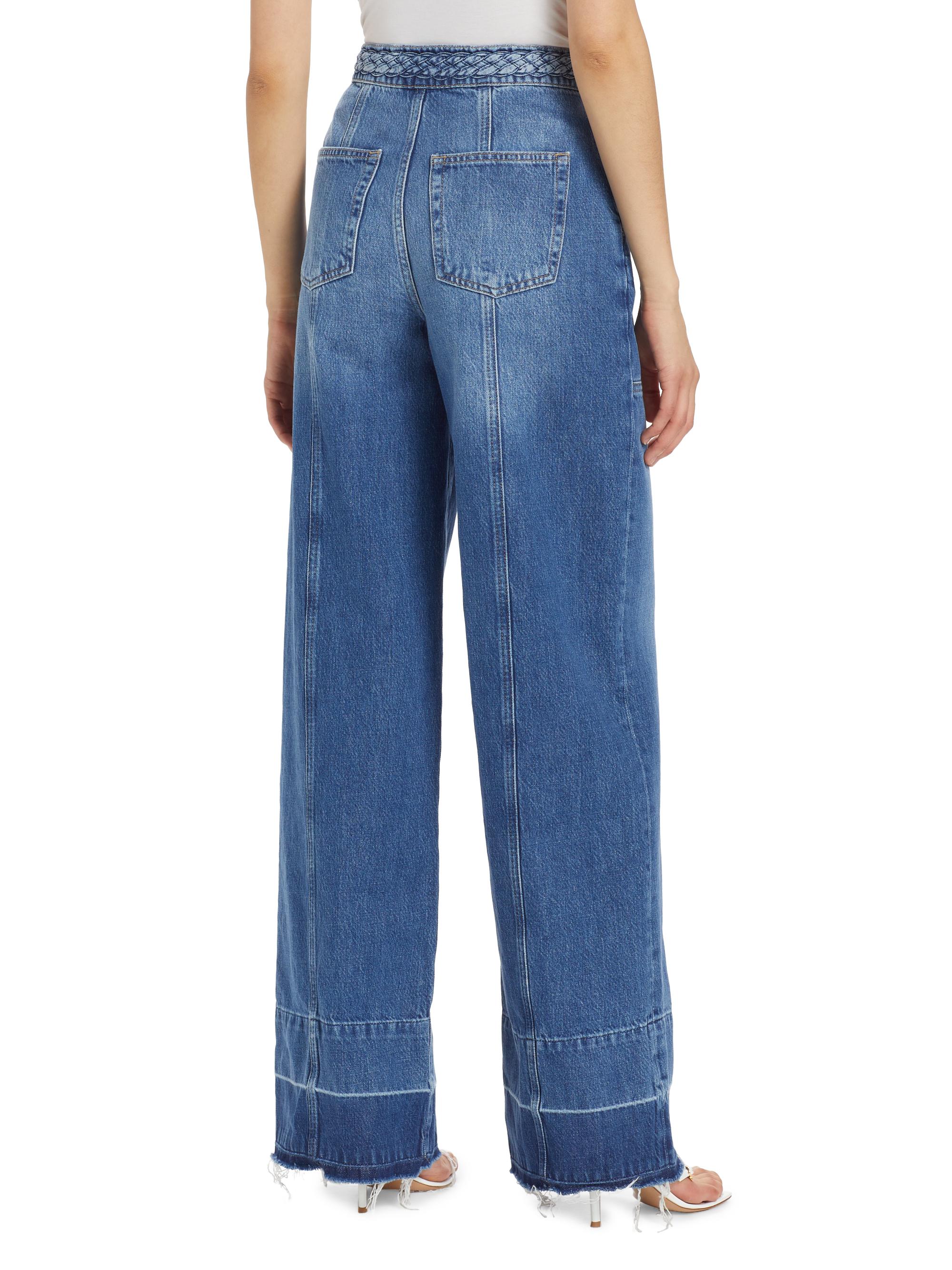 Frame Braided High-Rise Wide-Leg Jeans | Saks Fifth Avenue