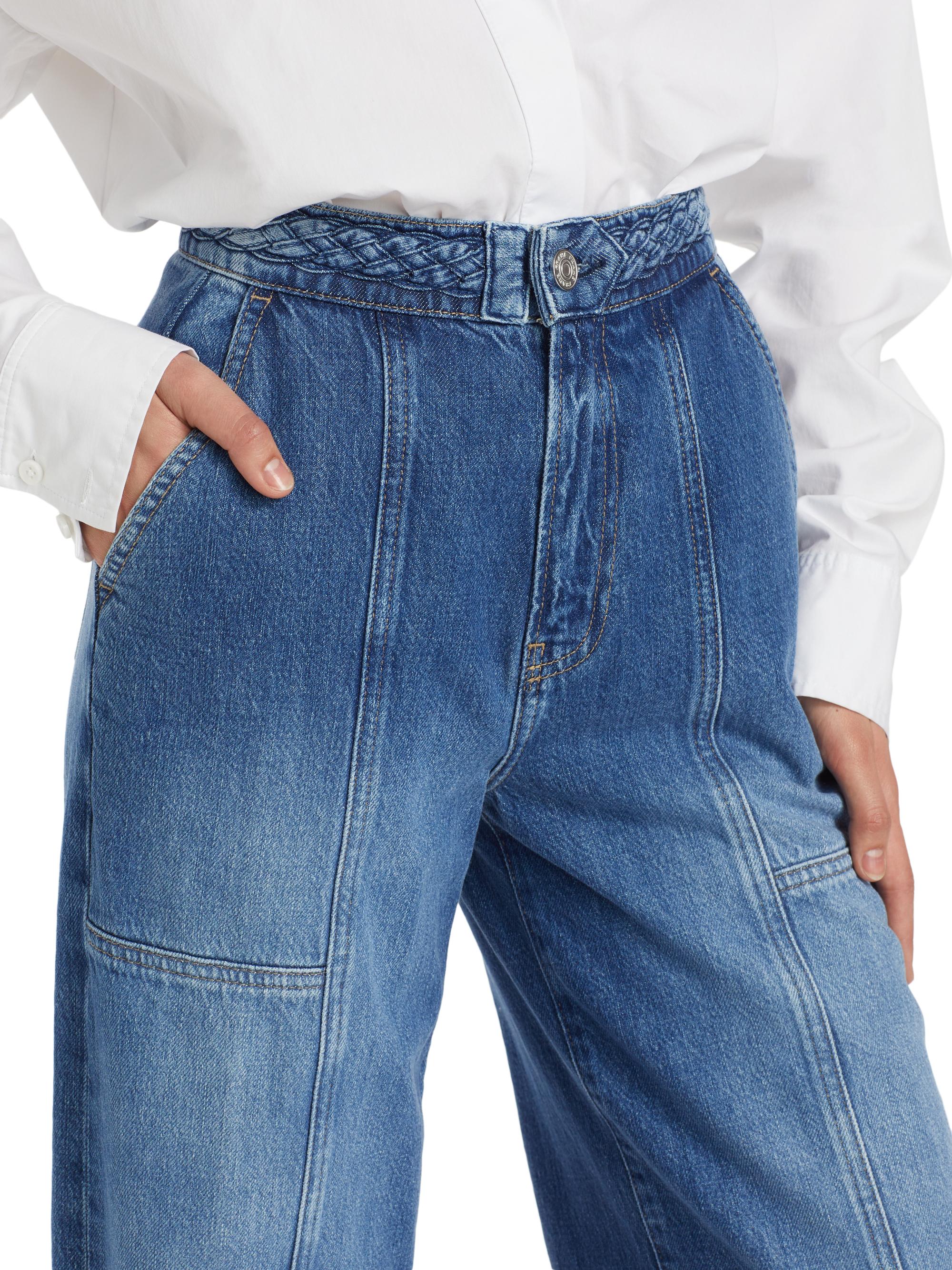 Frame Braided High-Rise Wide-Leg Jeans | Saks Fifth Avenue